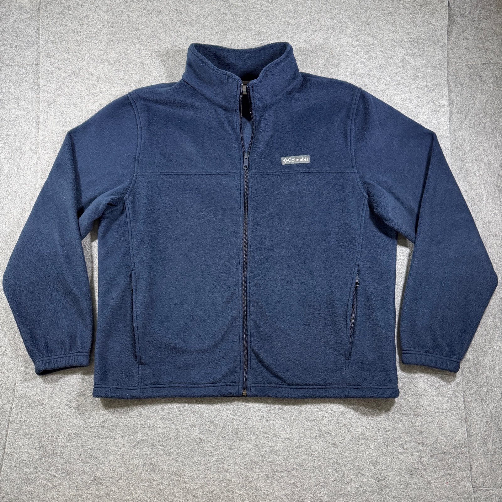 Columbia Fleece Jacket Mens XL Navy Full Zip Steens Mountain Outdoor Hiking