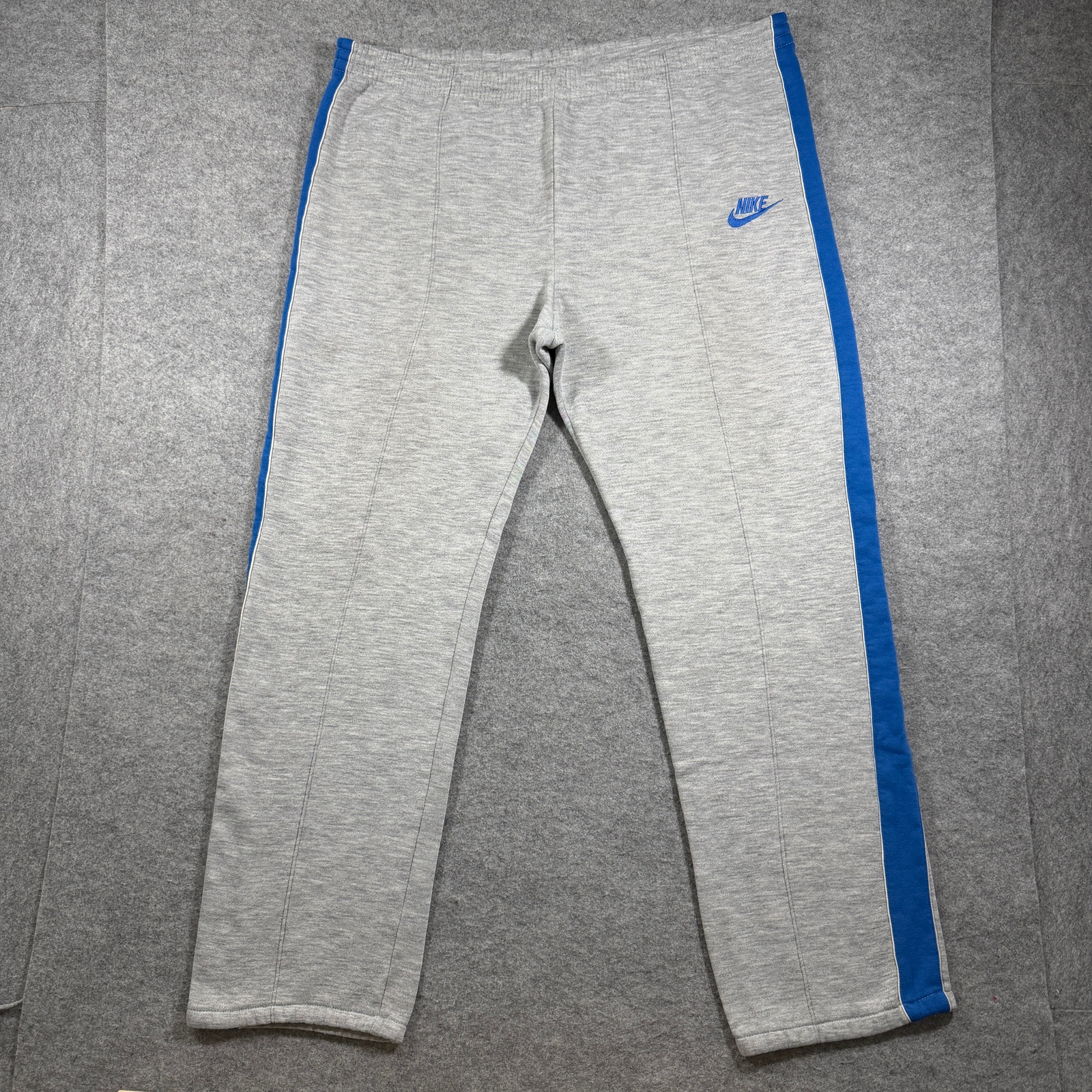 Vintage 90s Nike Sweatpants Mens L Gray Blue Stripe Fleece Training Retro Casual