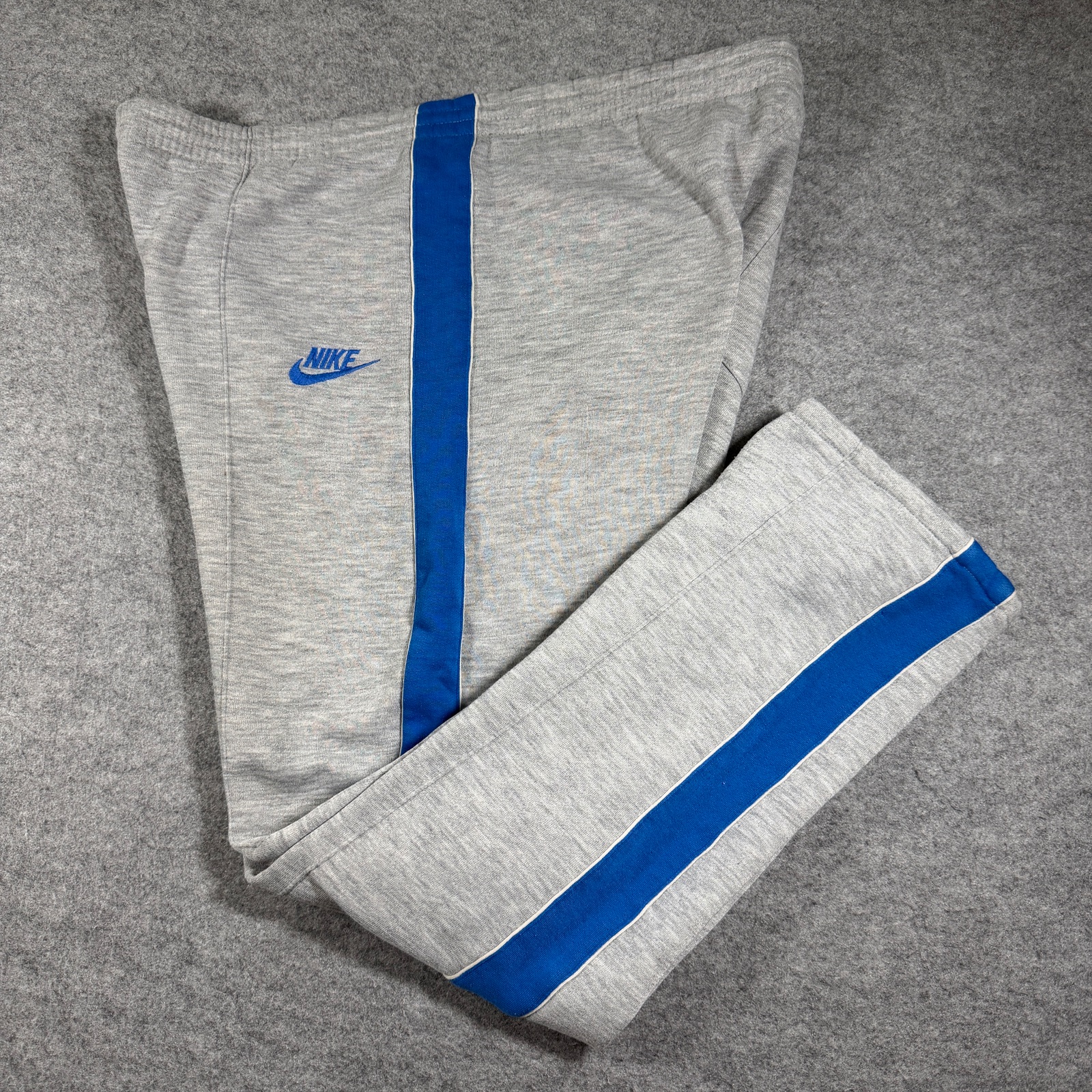 Vintage 90s Nike Sweatpants Mens L Gray Blue Stripe Fleece Training Retro Casual thumbnail 3