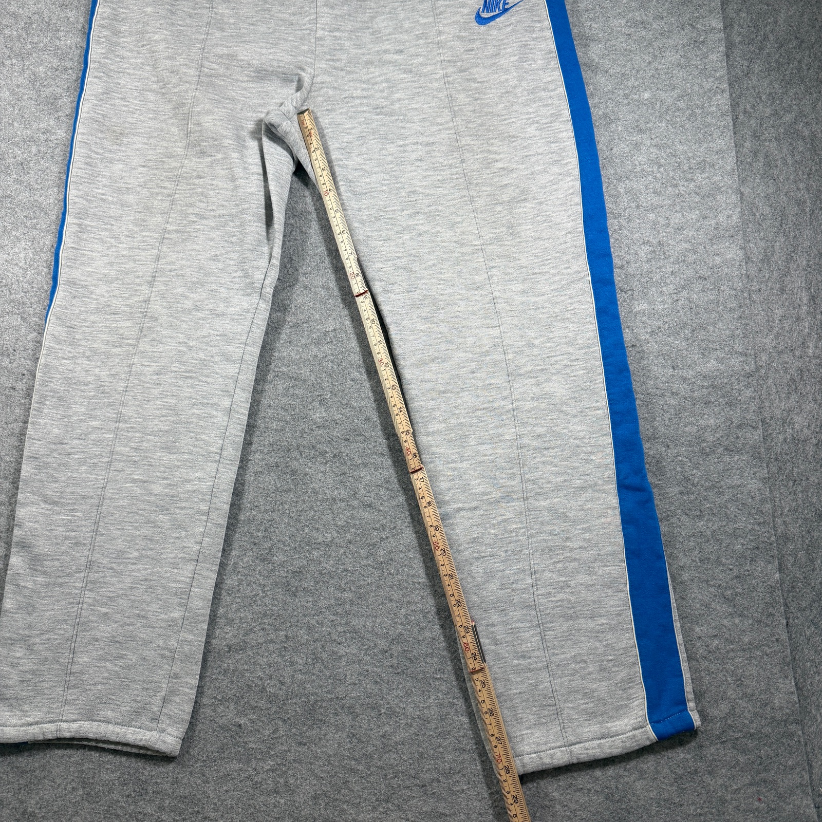 Vintage 90s Nike Sweatpants Mens L Gray Blue Stripe Fleece Training Retro Casual thumbnail 9