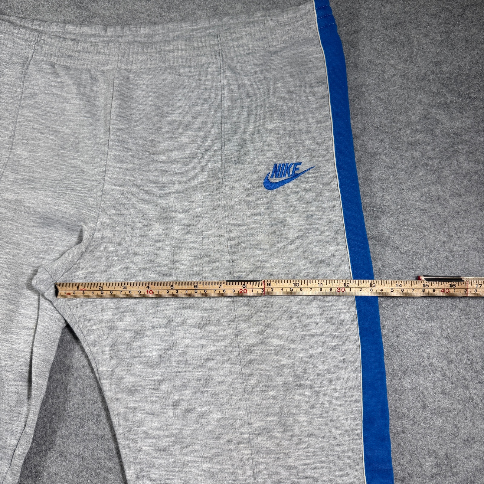 Vintage 90s Nike Sweatpants Mens L Gray Blue Stripe Fleece Training Retro Casual thumbnail 13
