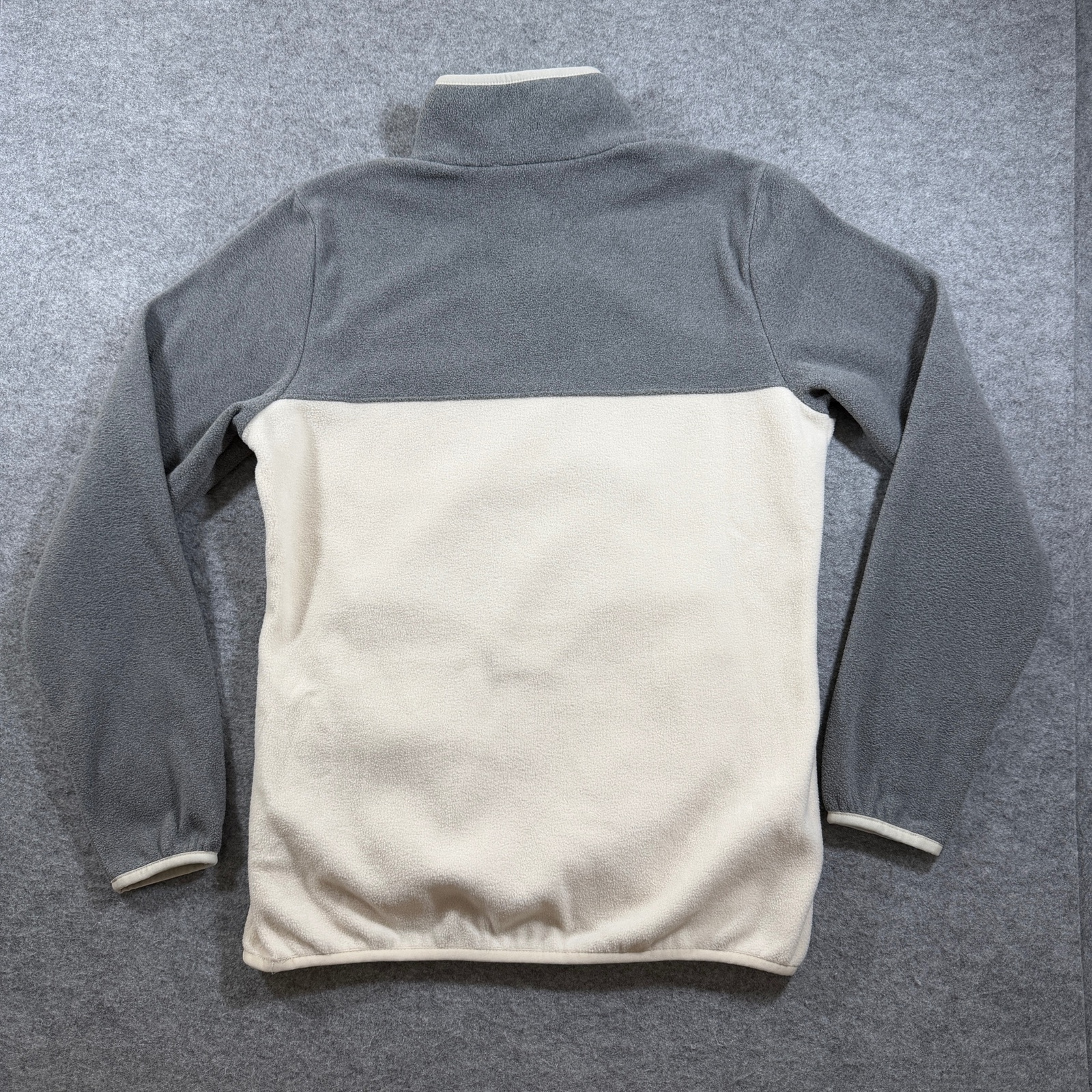 Columbia 1/4 Snap Fleece Pullover Womens S Cream Gray Colorblock Outdoor Hiking thumbnail 2