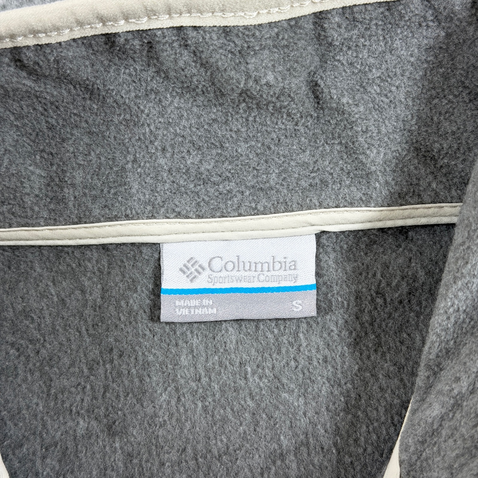 Columbia 1/4 Snap Fleece Pullover Womens S Cream Gray Colorblock Outdoor Hiking thumbnail 5