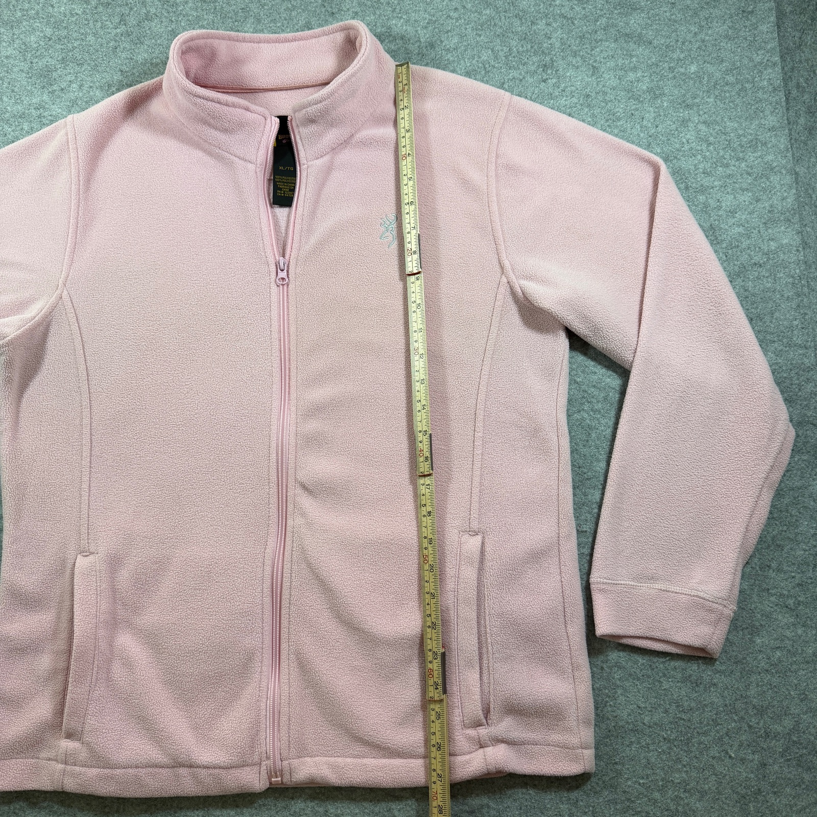 Browning Fleece Jacket Womens XL Pink Full Zip Deer Logo Outdoor Hunting Pockets thumbnail 6