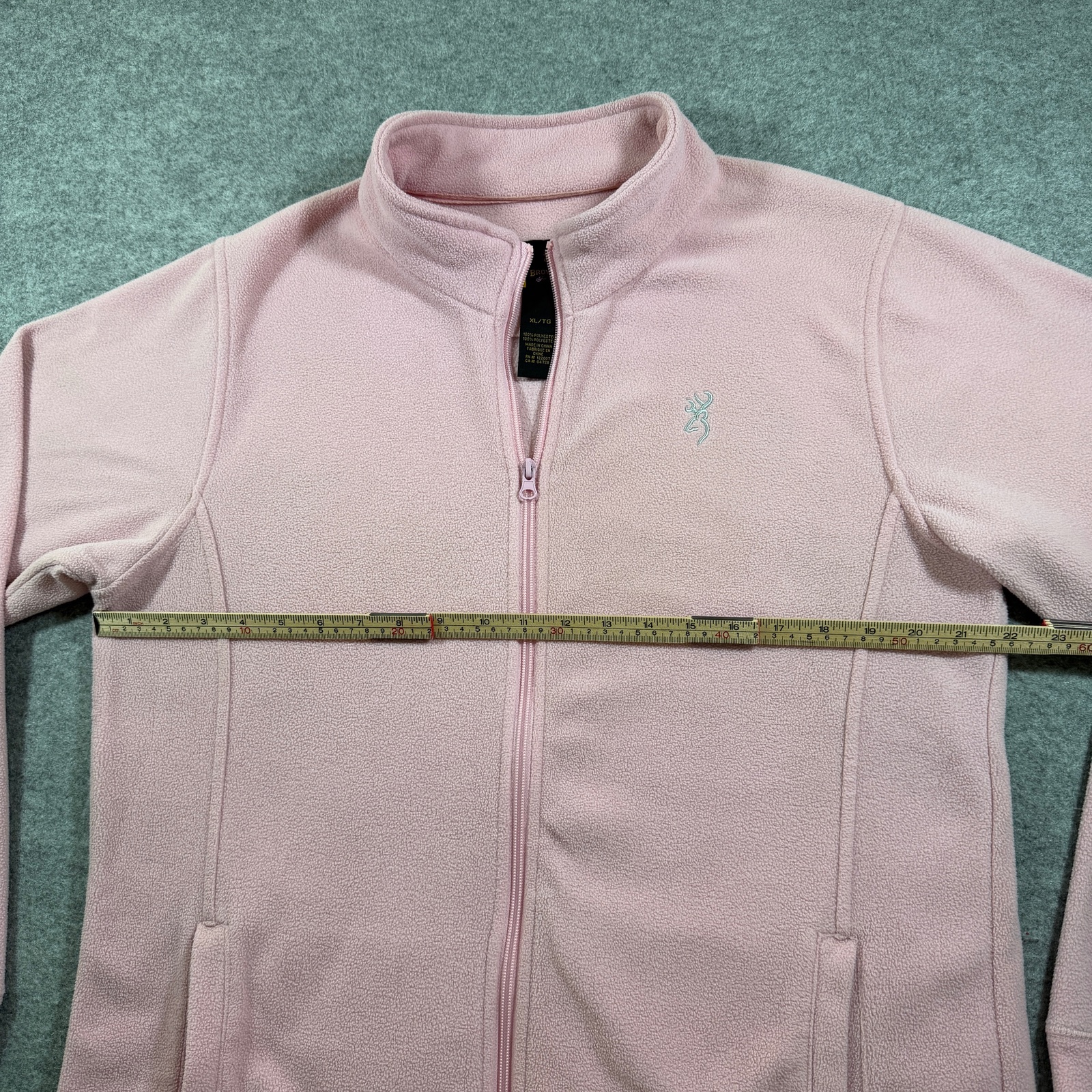 Browning Fleece Jacket Womens XL Pink Full Zip Deer Logo Outdoor Hunting Pockets thumbnail 7