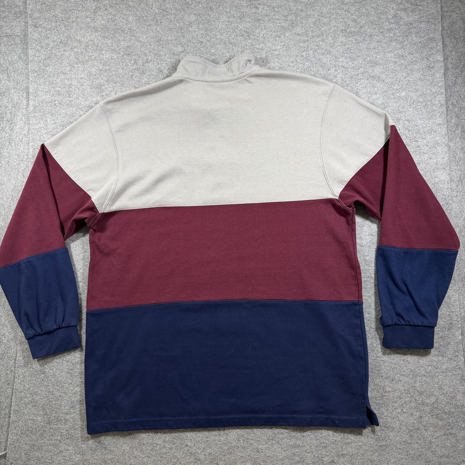 Nike Club Fleece 1/4 Zip Sweatshirt Mens L Burgundy Navy Gray Colorblock Polo thumbnail 2