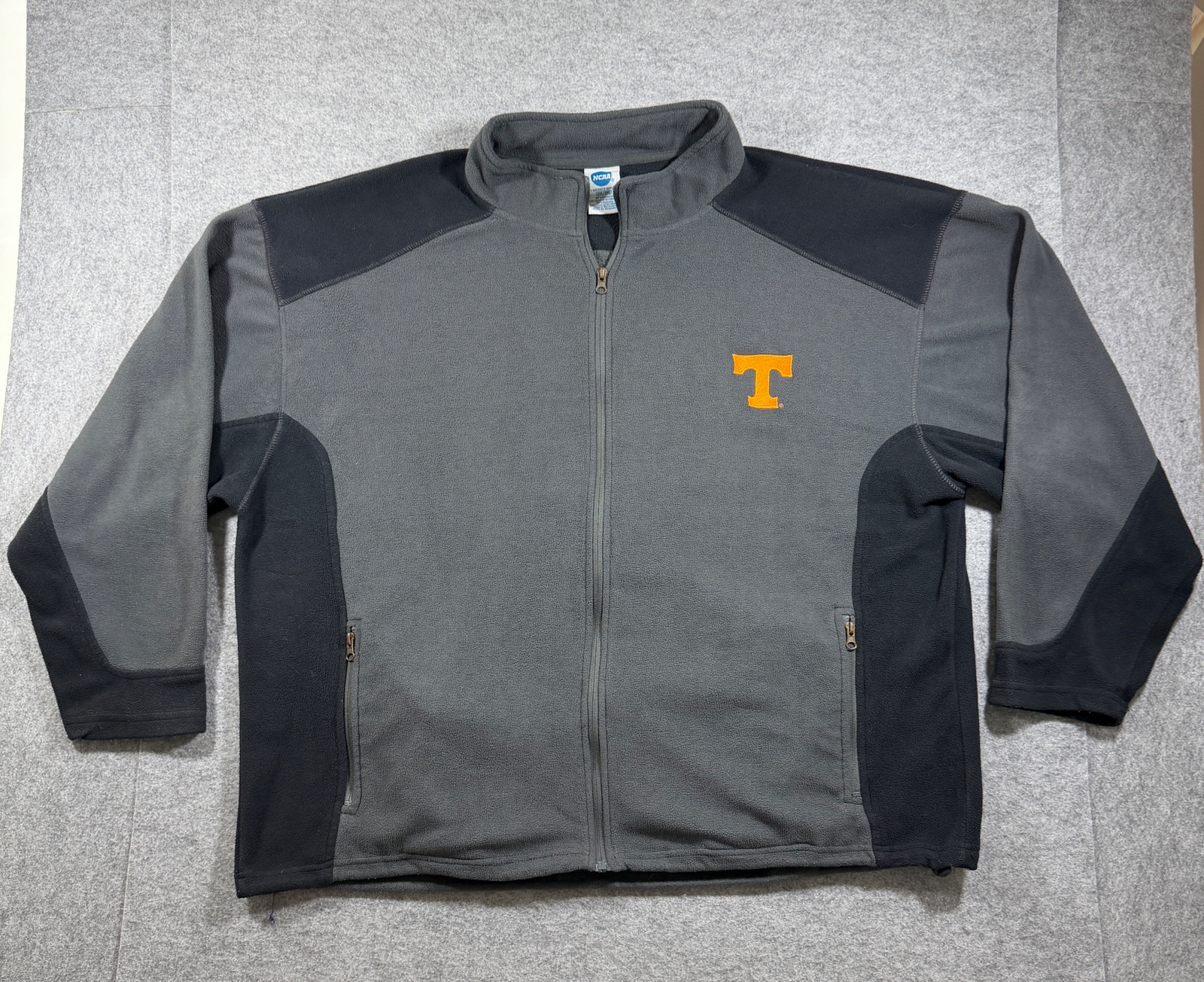 Tennessee Volunteers Fleece Jacket Mens 2XL Gray Full Zip NCAA Football Vols UT