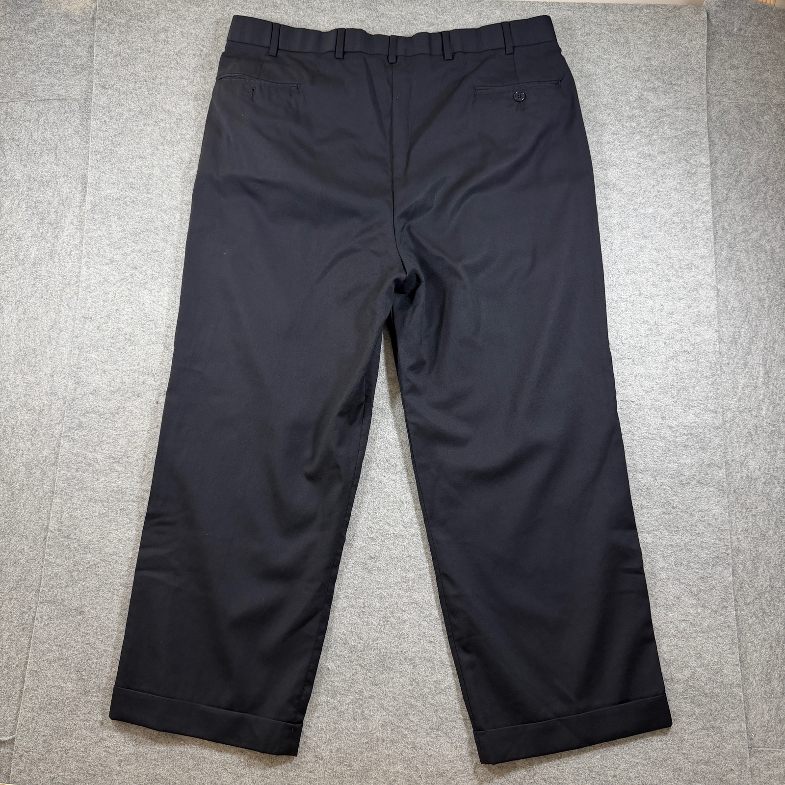 Brooks Brothers 1818 Madison Pants Mens 100% Wool W40 Black Pleated Cuffed Dress thumbnail 2