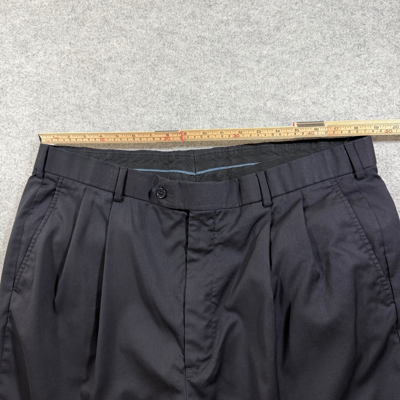 Brooks Brothers 1818 Madison Pants Mens 100% Wool W40 Black Pleated Cuffed Dress thumbnail 6