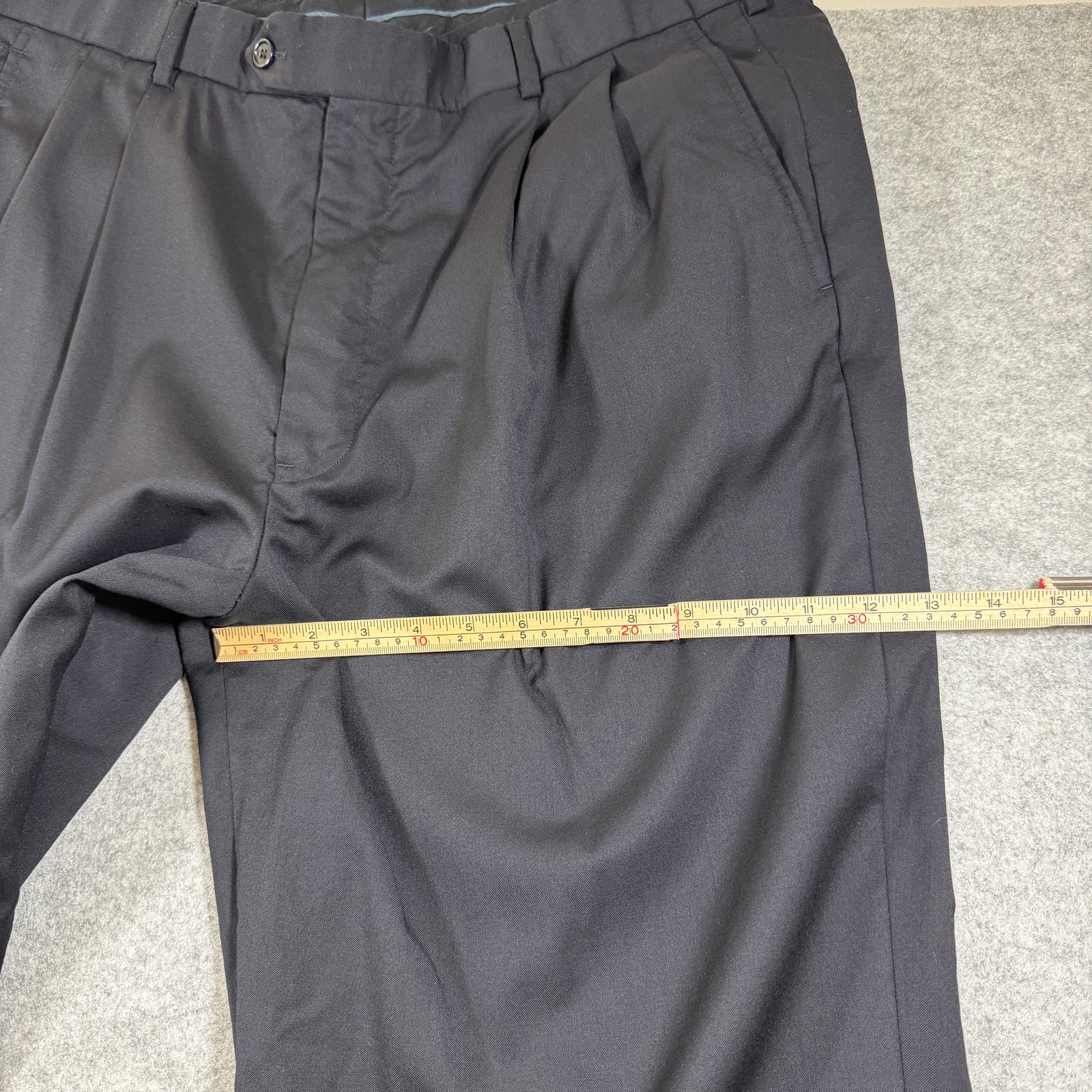 Brooks Brothers 1818 Madison Pants Mens 100% Wool W40 Black Pleated Cuffed Dress thumbnail 8