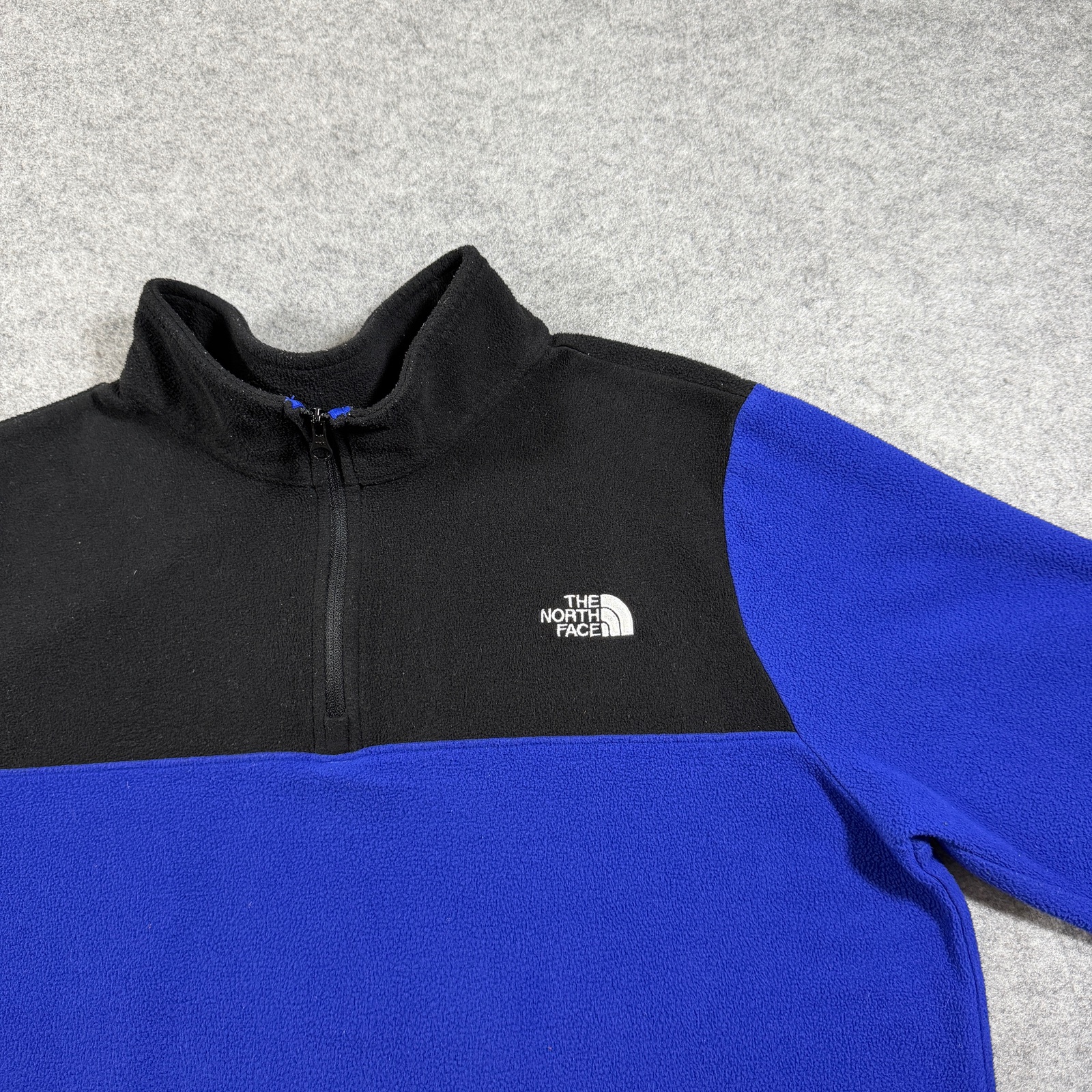 The North Face Fleece Jacket Womens L Blue Black 1/4 Zip Hiking Outdoor Pullover thumbnail 3