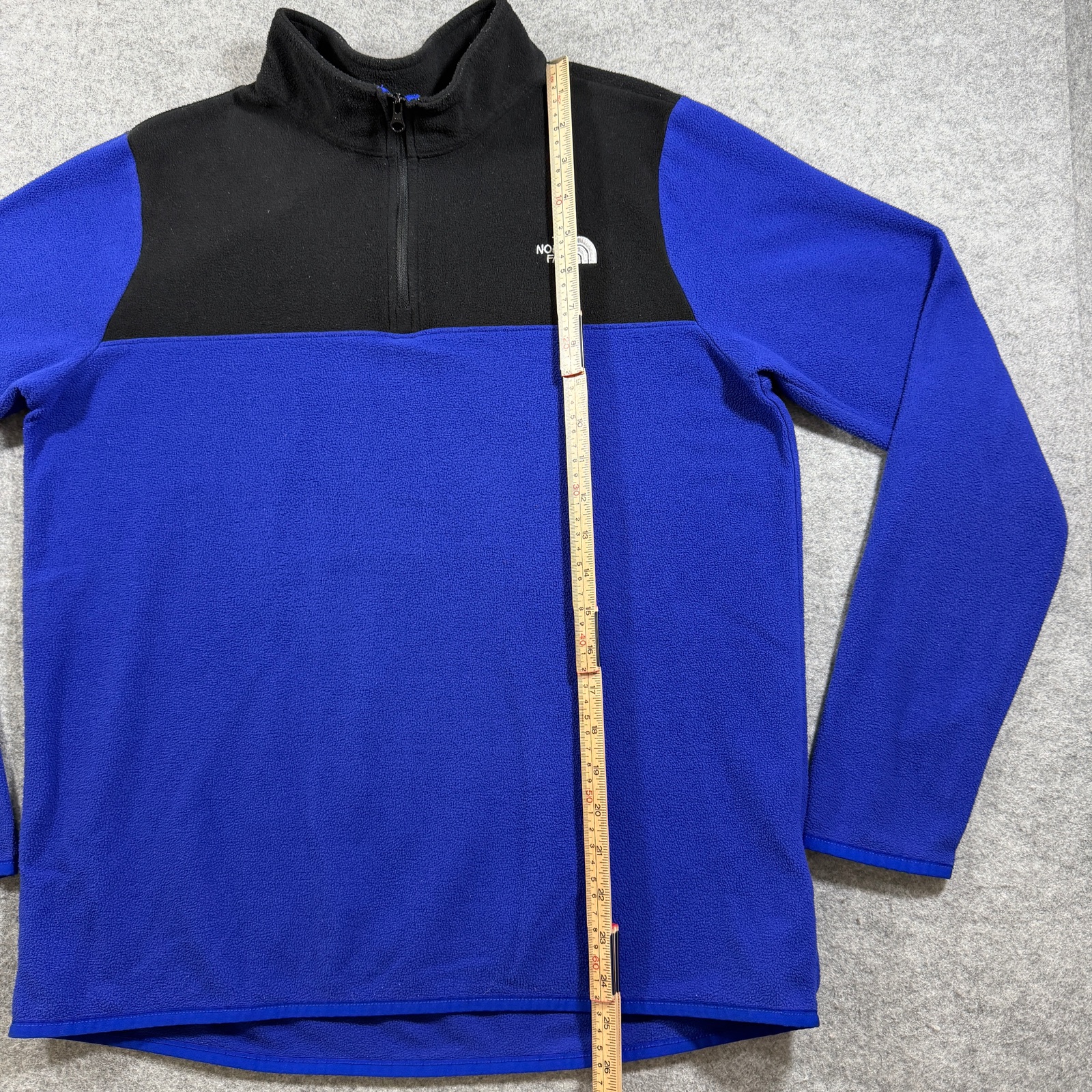 The North Face Fleece Jacket Womens L Blue Black 1/4 Zip Hiking Outdoor Pullover thumbnail 6