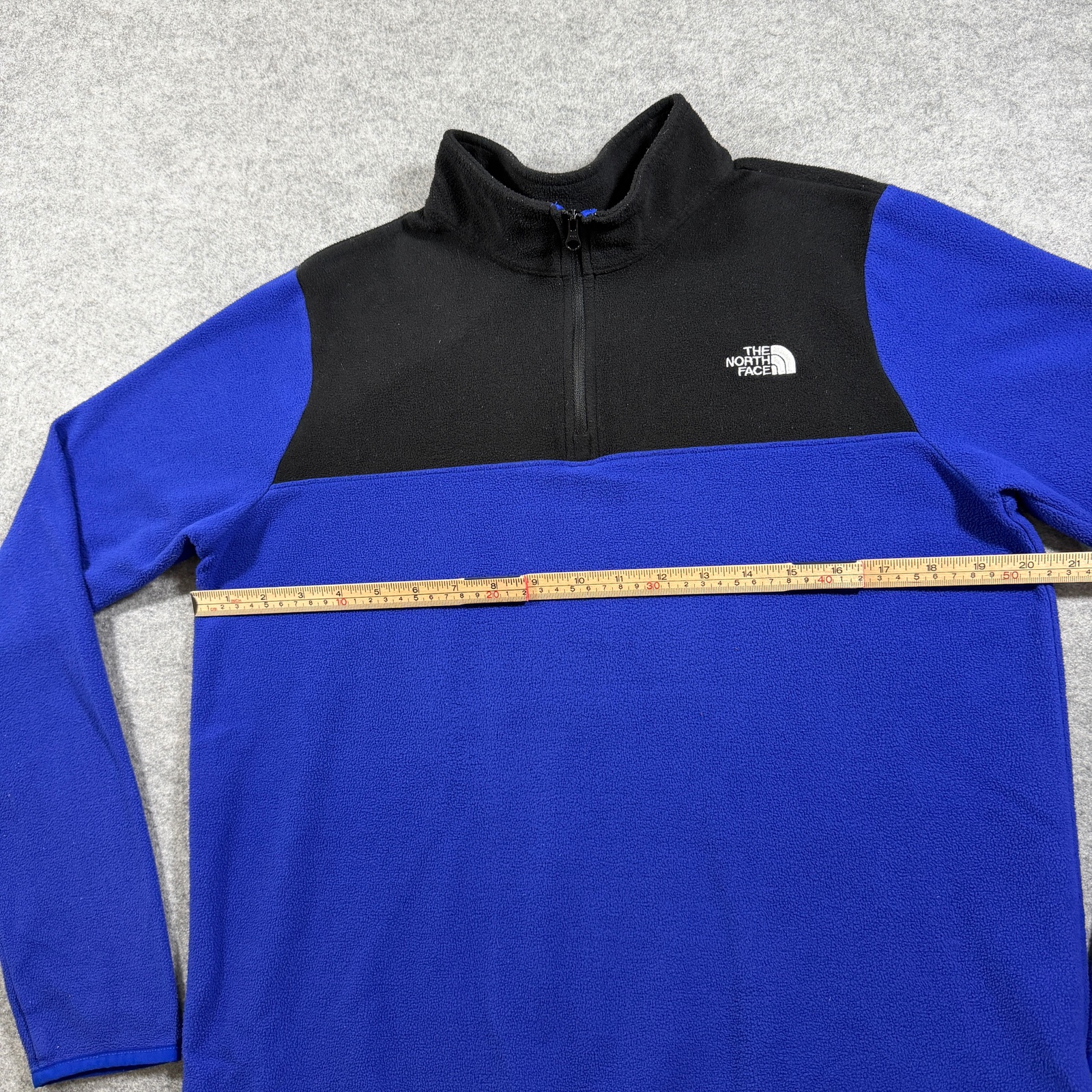 The North Face Fleece Jacket Womens L Blue Black 1/4 Zip Hiking Outdoor Pullover thumbnail 7