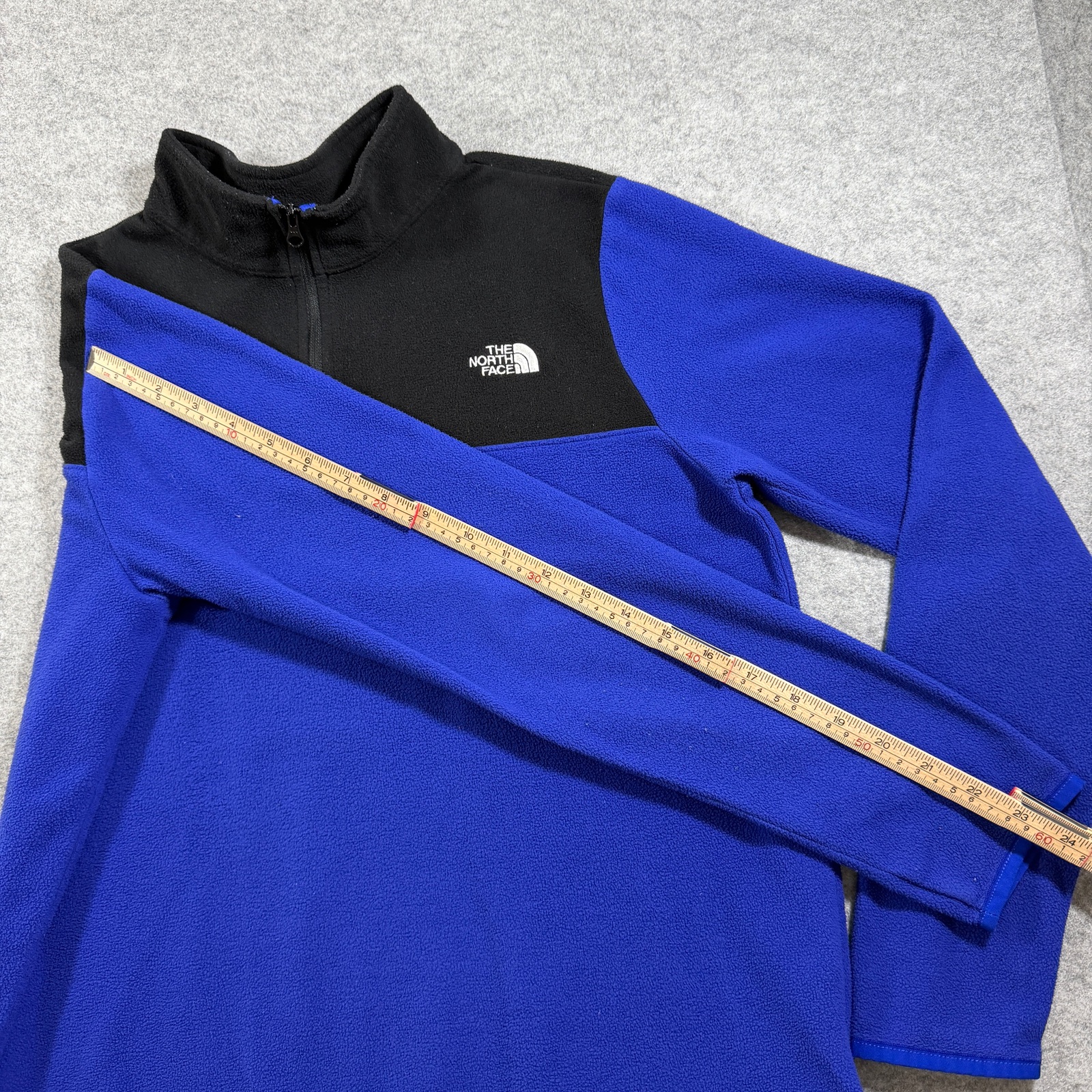 The North Face Fleece Jacket Womens L Blue Black 1/4 Zip Hiking Outdoor Pullover thumbnail 8
