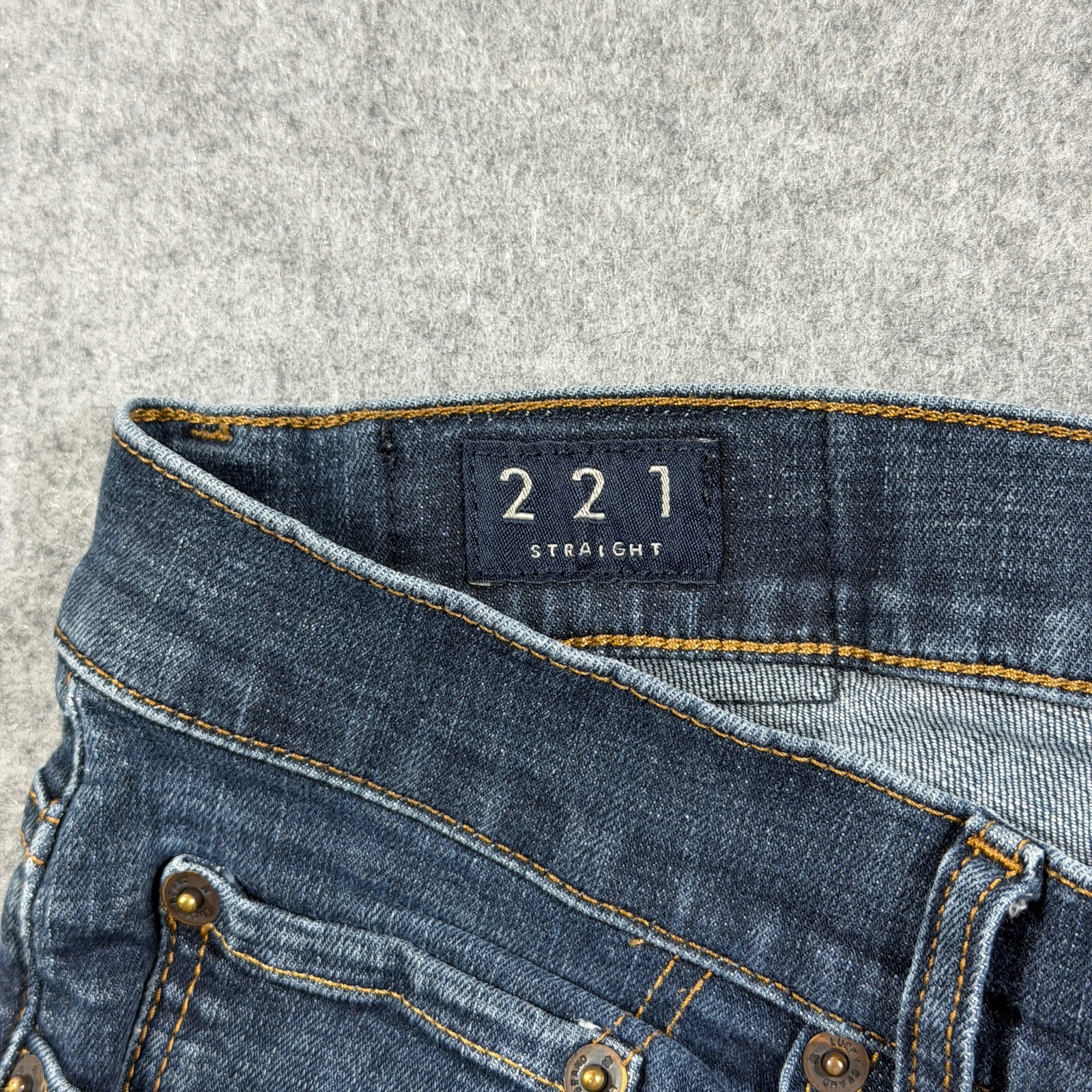 Lucky Brand 221 Straight Jeans Mens 36x32 Dark Blue Wash Stretch Denim Straight thumbnail 4