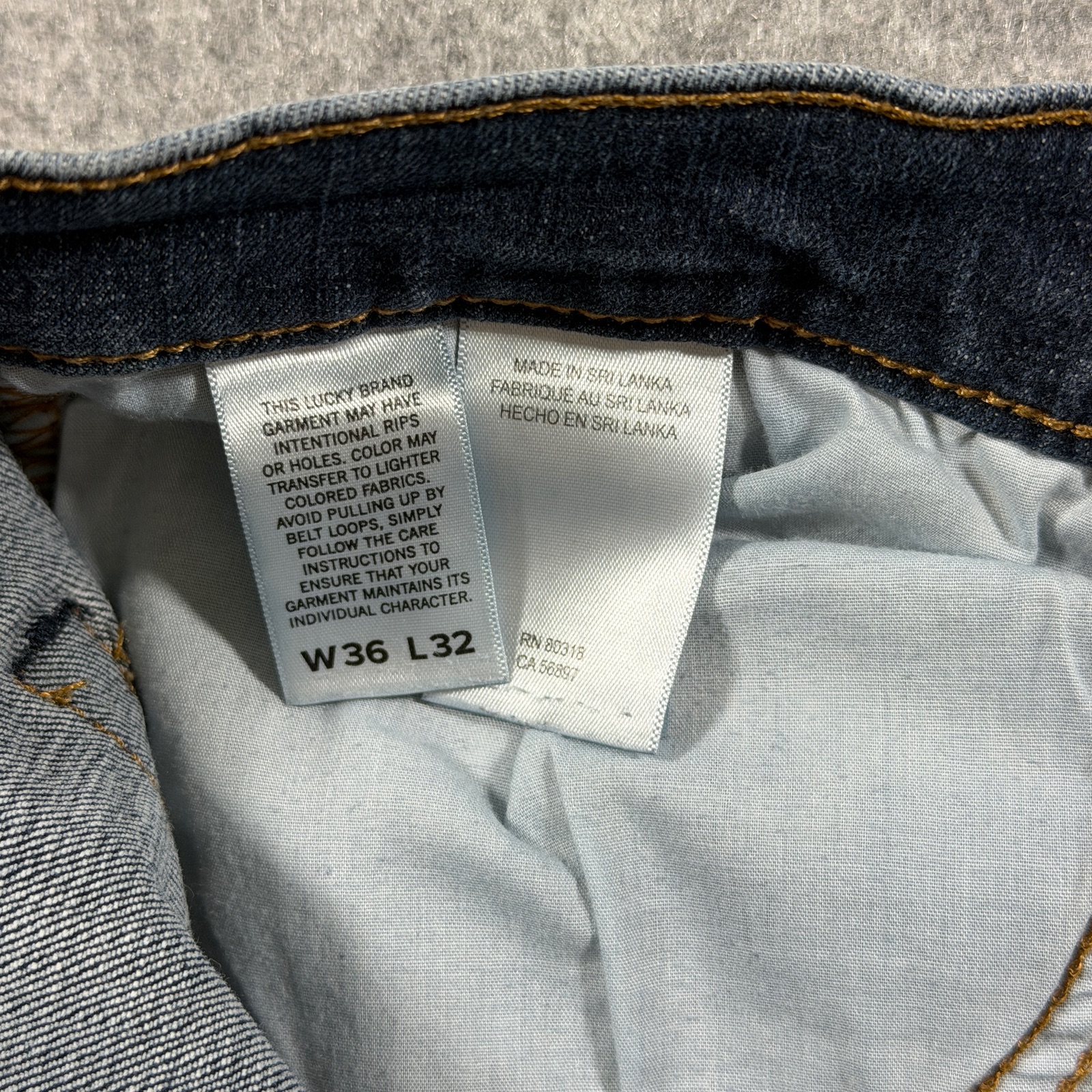 Lucky Brand 221 Straight Jeans Mens 36x32 Dark Blue Wash Stretch Denim Straight thumbnail 11