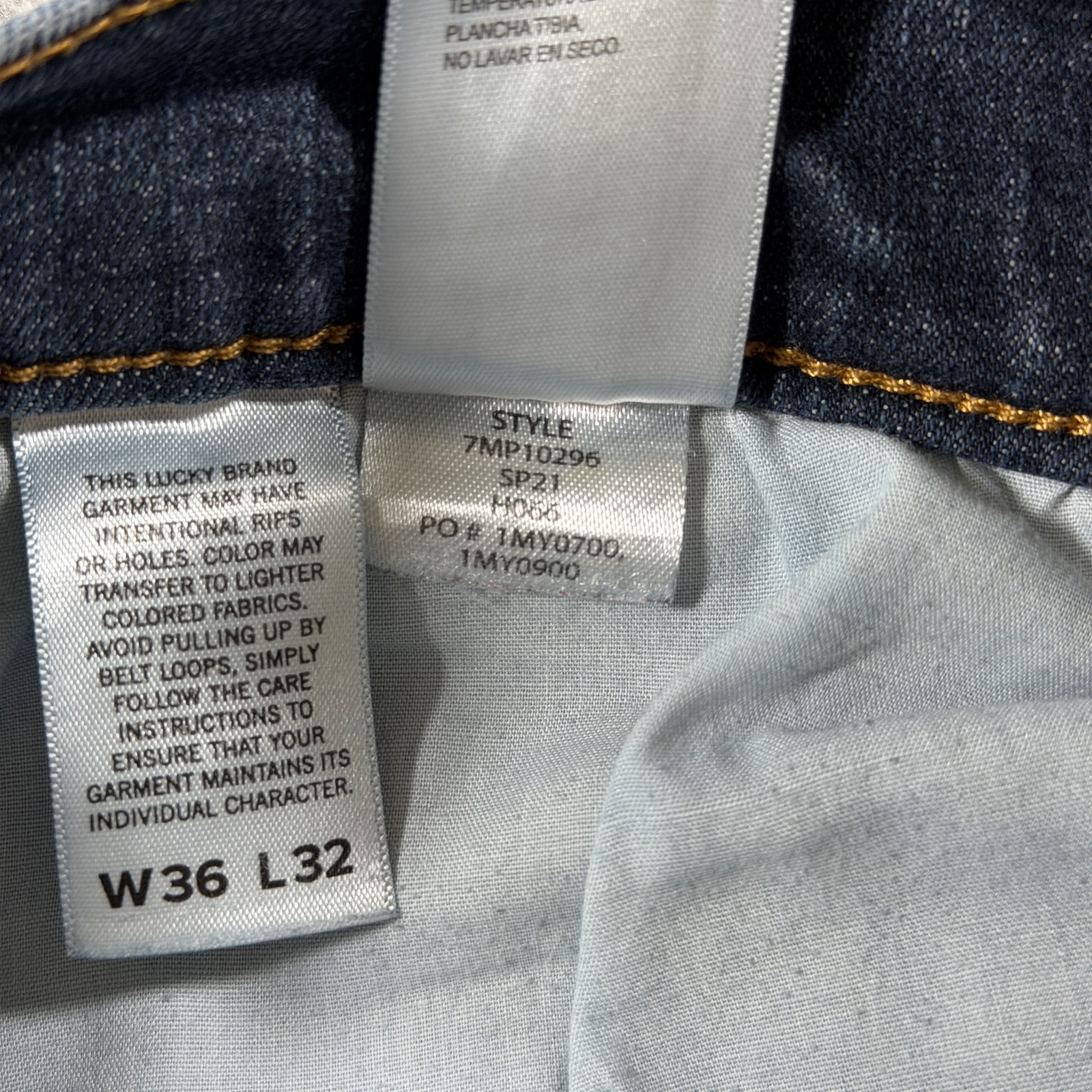 Lucky Brand 221 Straight Jeans Mens 36x32 Dark Blue Wash Stretch Denim Straight thumbnail 12