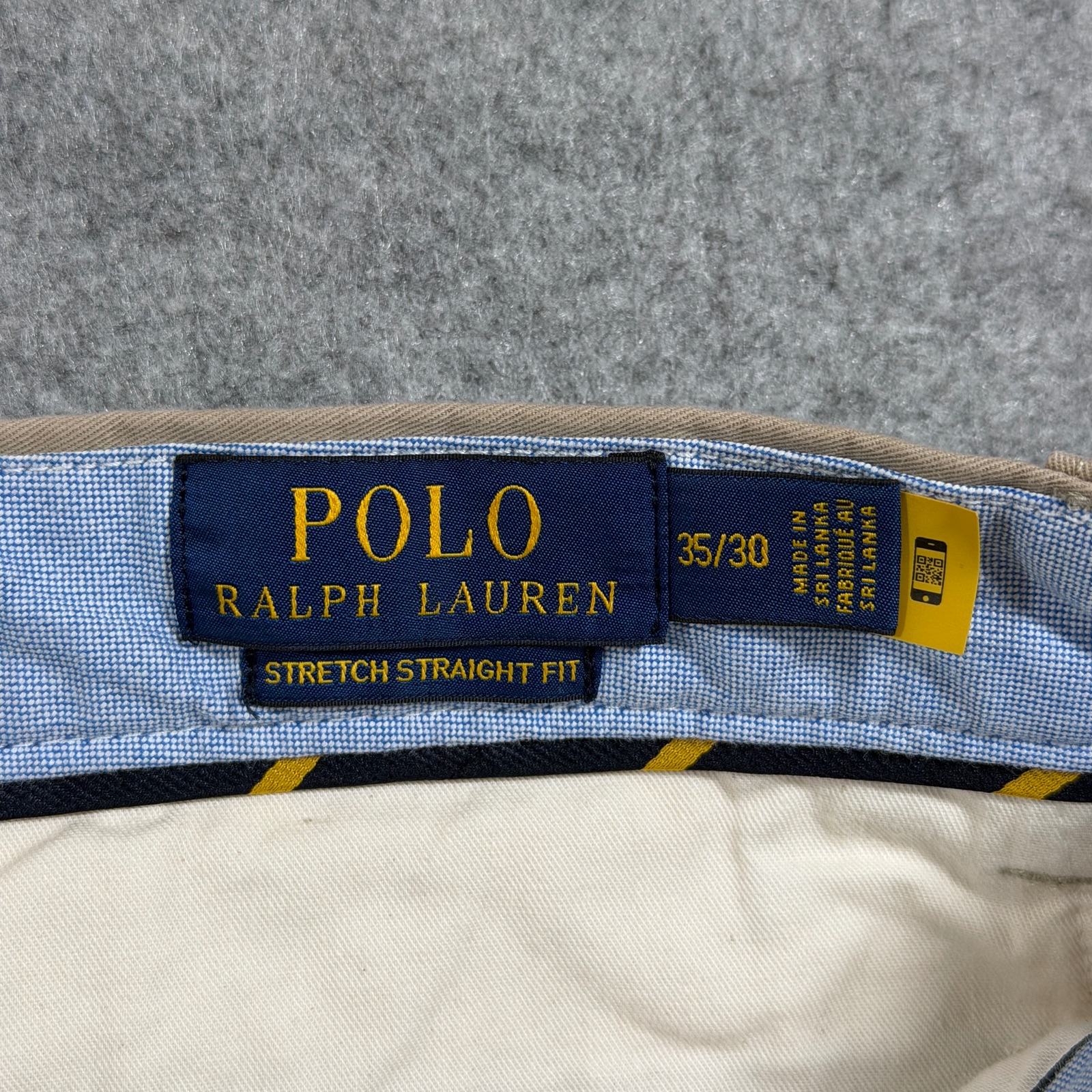 Polo Ralph Lauren Chino Pants Mens 35x30 Khaki Stretch Straight Fit Preppy thumbnail 3