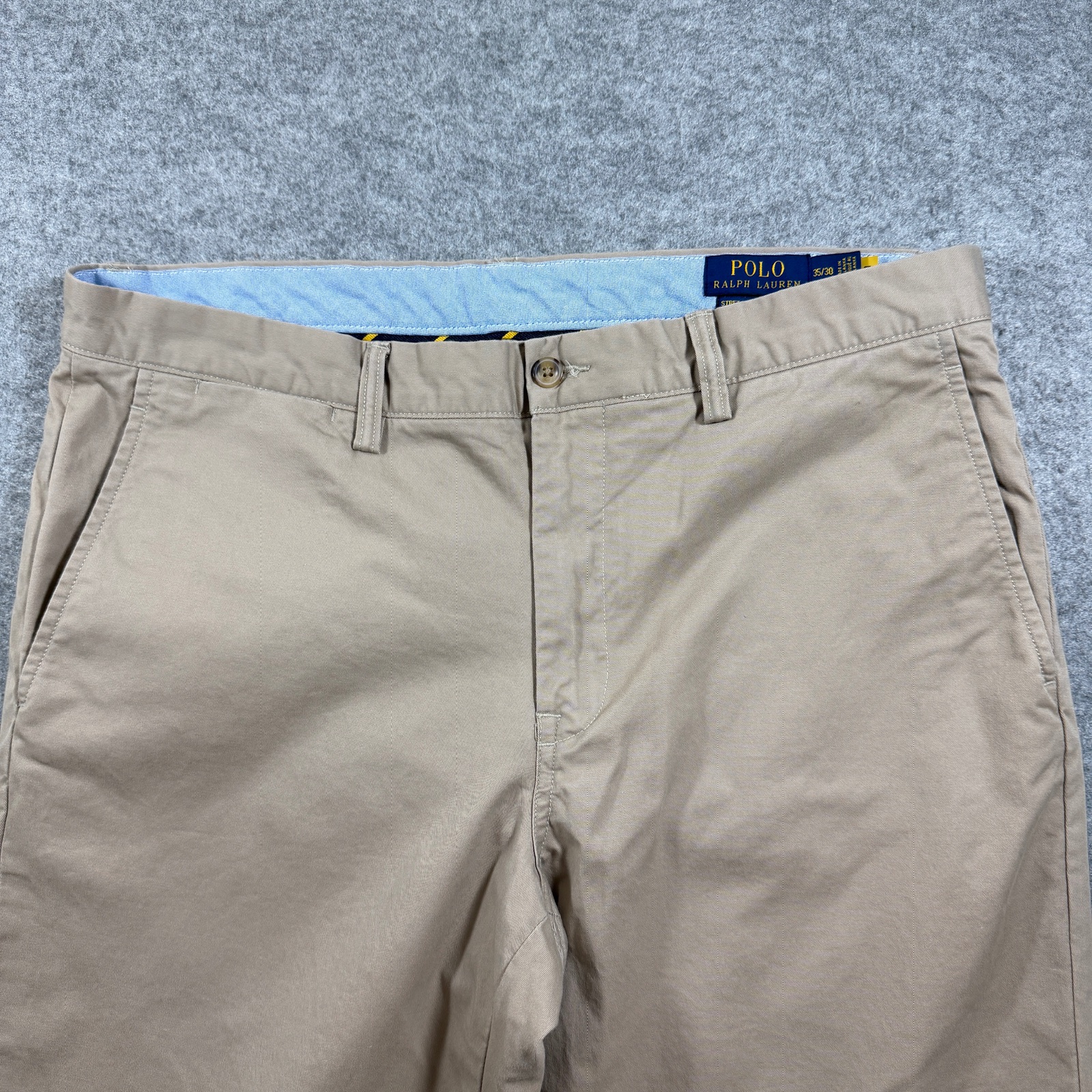 Polo Ralph Lauren Chino Pants Mens 35x30 Khaki Stretch Straight Fit Preppy thumbnail 4