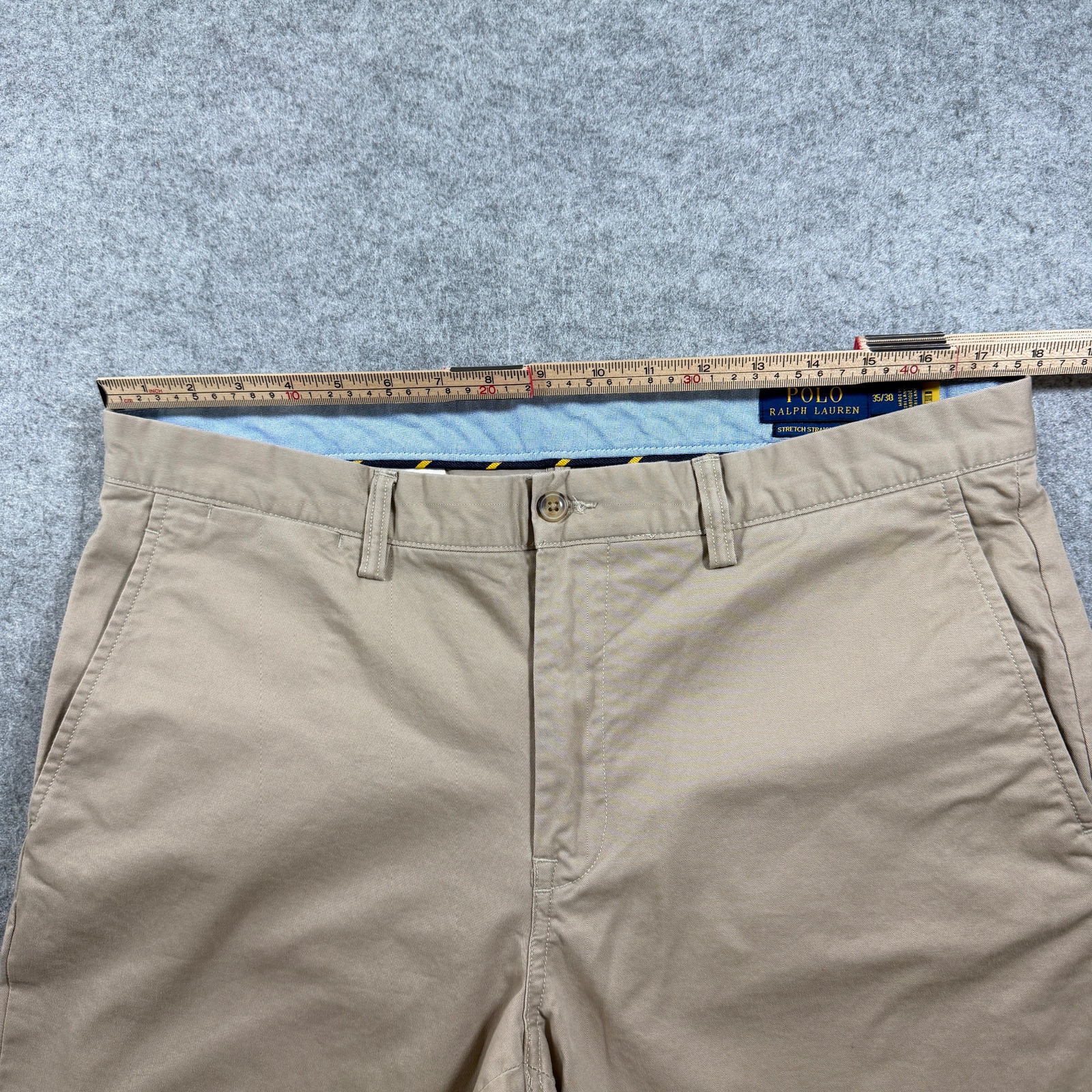 Polo Ralph Lauren Chino Pants Mens 35x30 Khaki Stretch Straight Fit Preppy thumbnail 6
