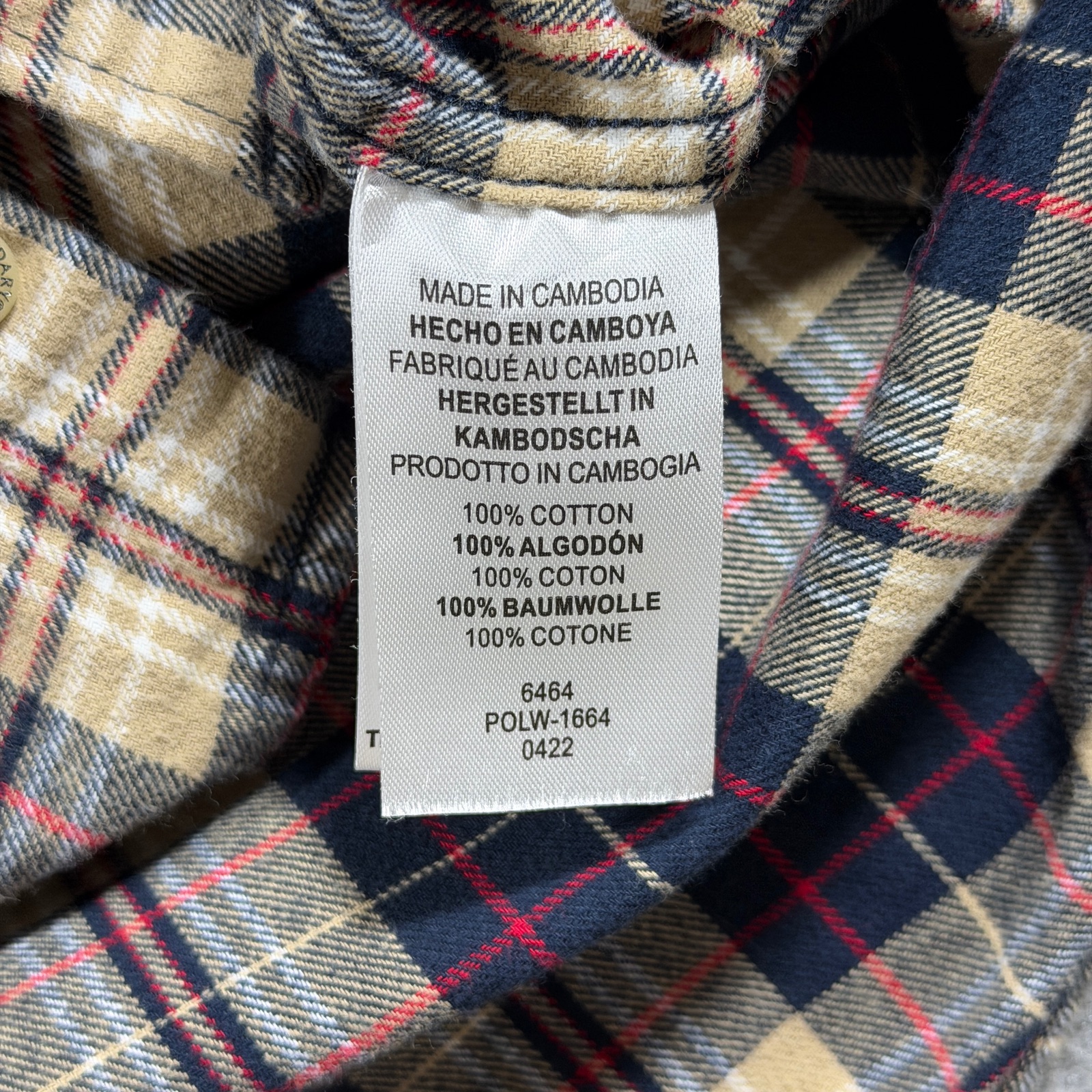 Legendary Whitetails Flannel Shirt Men XL Navy Tan Plaid Corduroy Collar Outdoor thumbnail 5