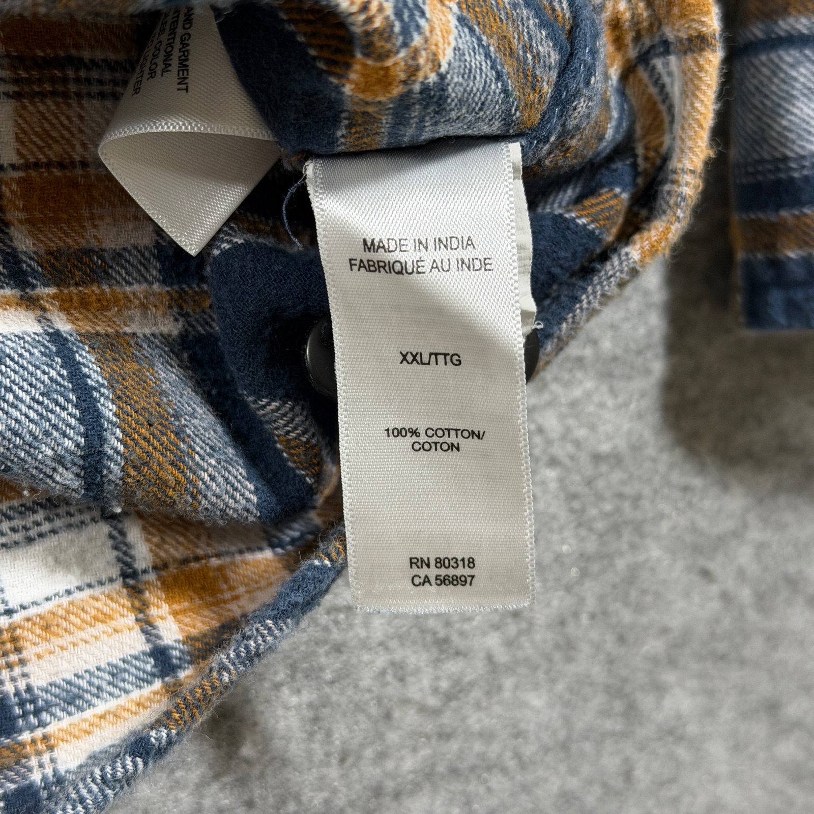 Lucky Brand Flannel Shirt Mens XXL Navy Plaid Classic Fit Chest Pockets Casual thumbnail 4