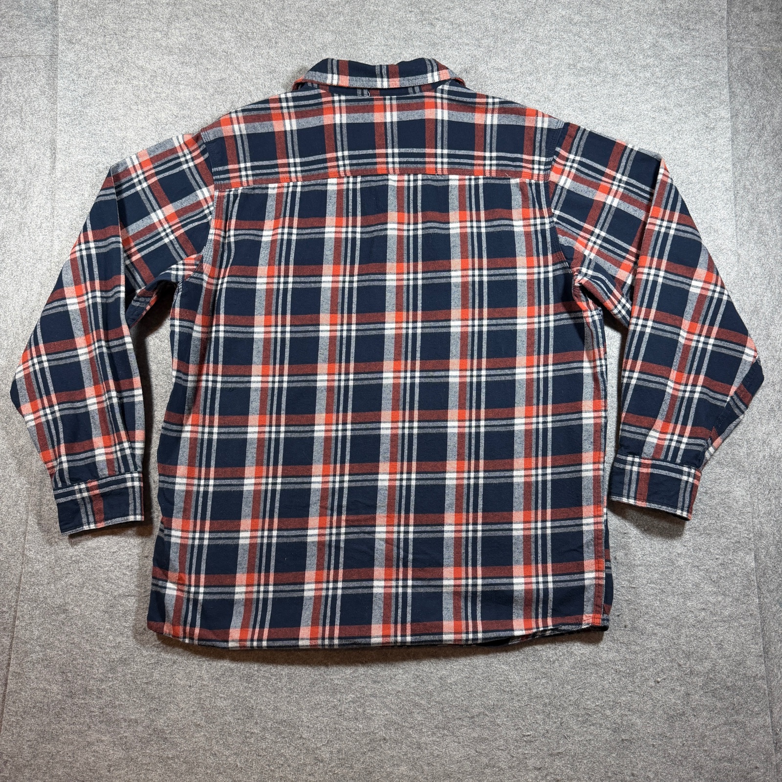 Red Head Brand Co Flannel Shirt Mens L Navy Red Plaid Button Up Chest Pockets thumbnail 2