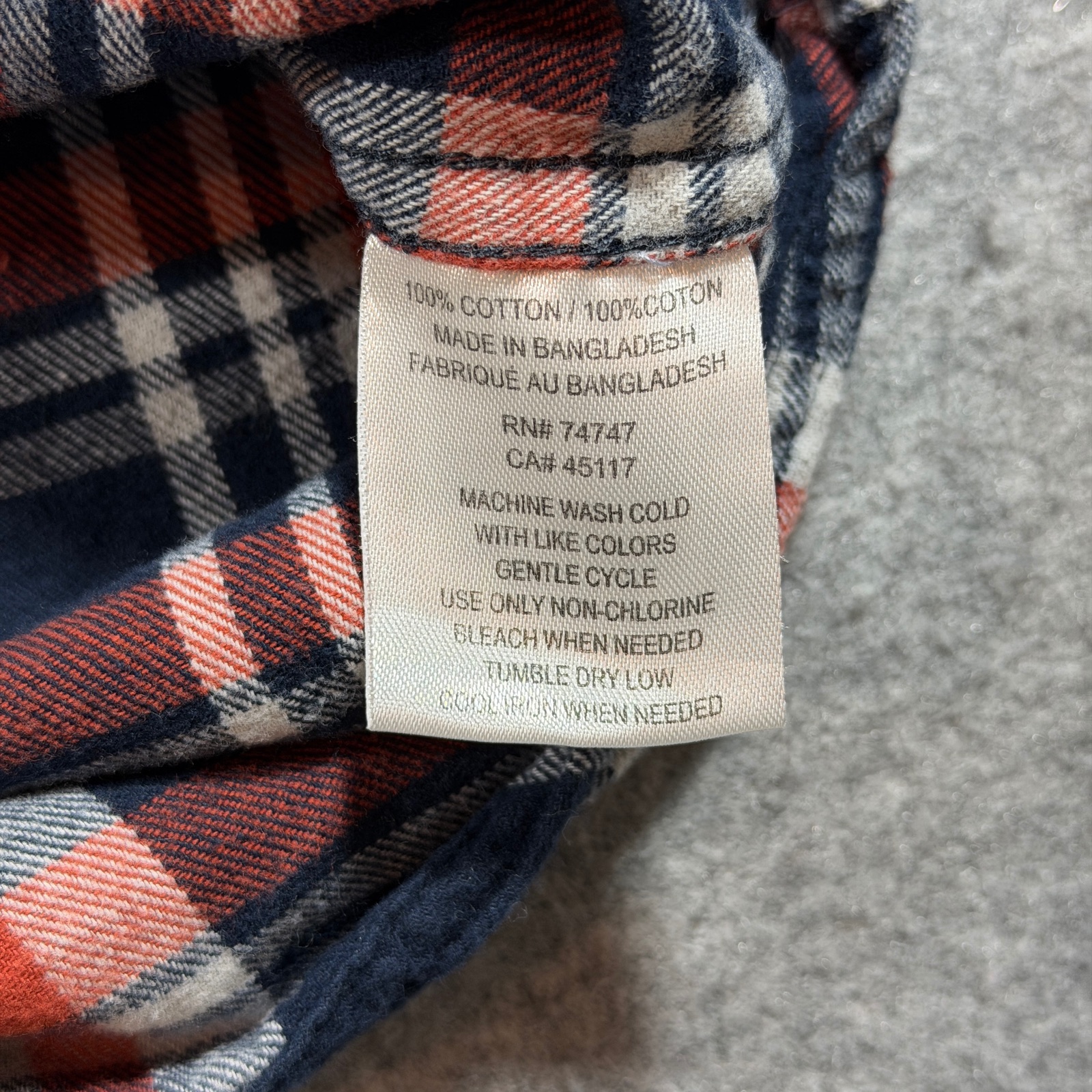 Red Head Brand Co Flannel Shirt Mens L Navy Red Plaid Button Up Chest Pockets thumbnail 5