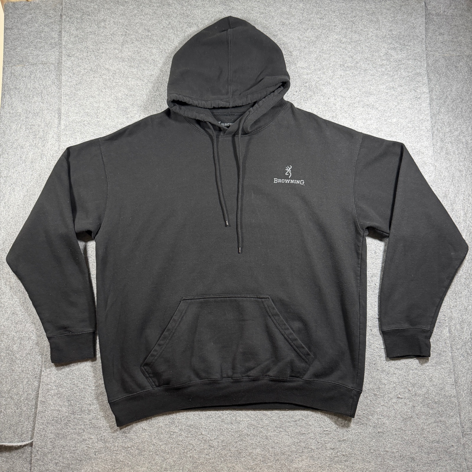 Browning Hoodie Mens XL Black Flag Graphic Fleece Hunting Outdoor Drawstring thumbnail 2