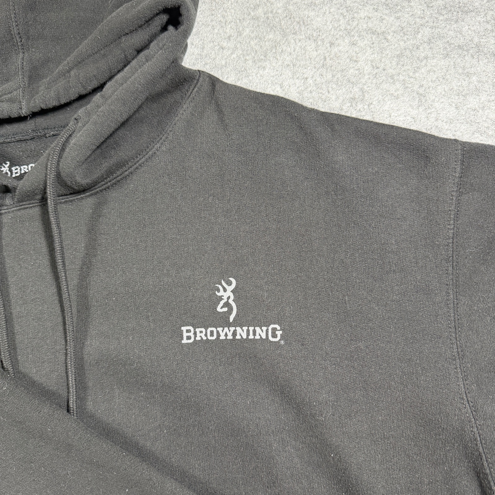 Browning Hoodie Mens XL Black Flag Graphic Fleece Hunting Outdoor Drawstring thumbnail 5