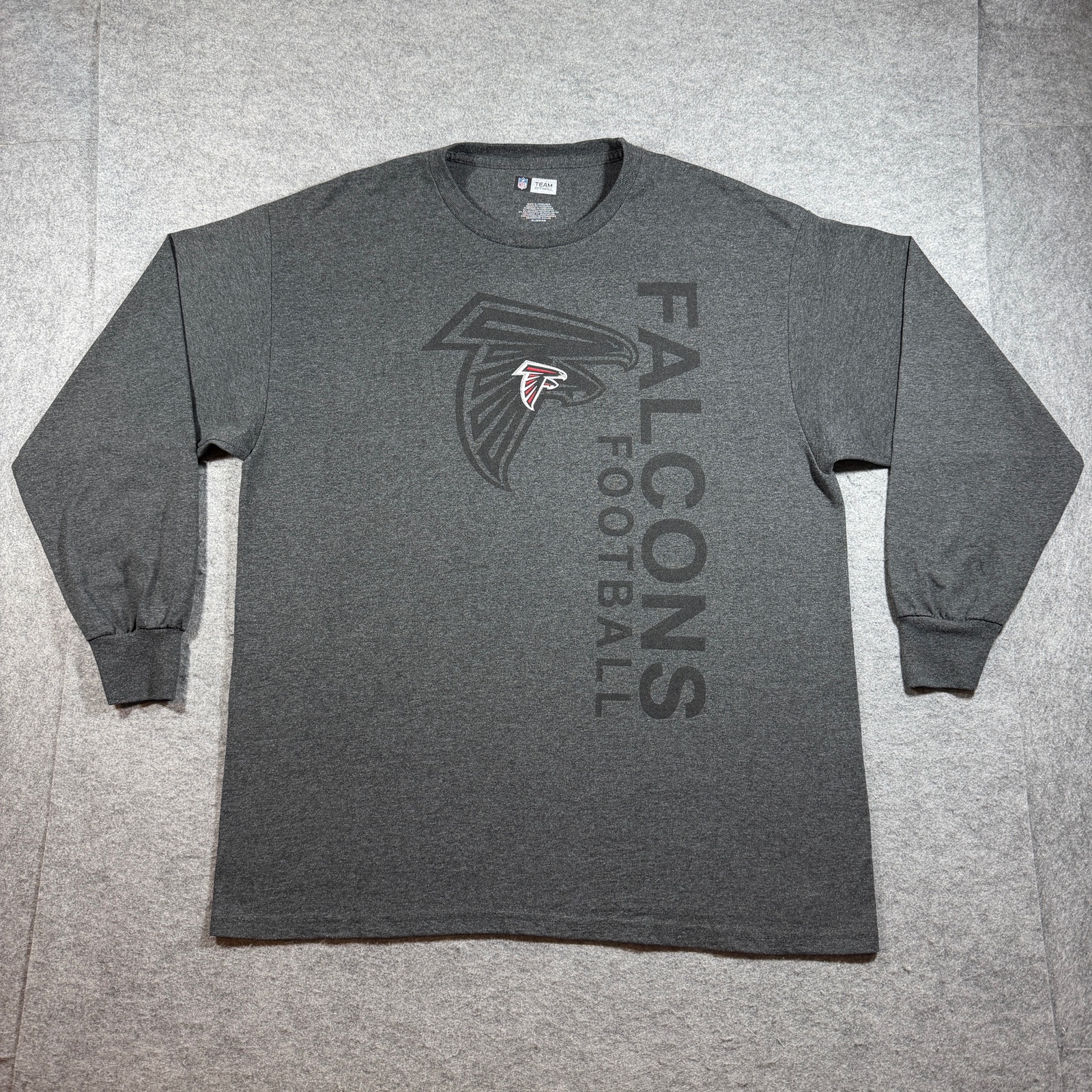 Atlanta Falcons Long Sleeve T Shirt Mens XL Gray NFL Football Graphic Fan Gear