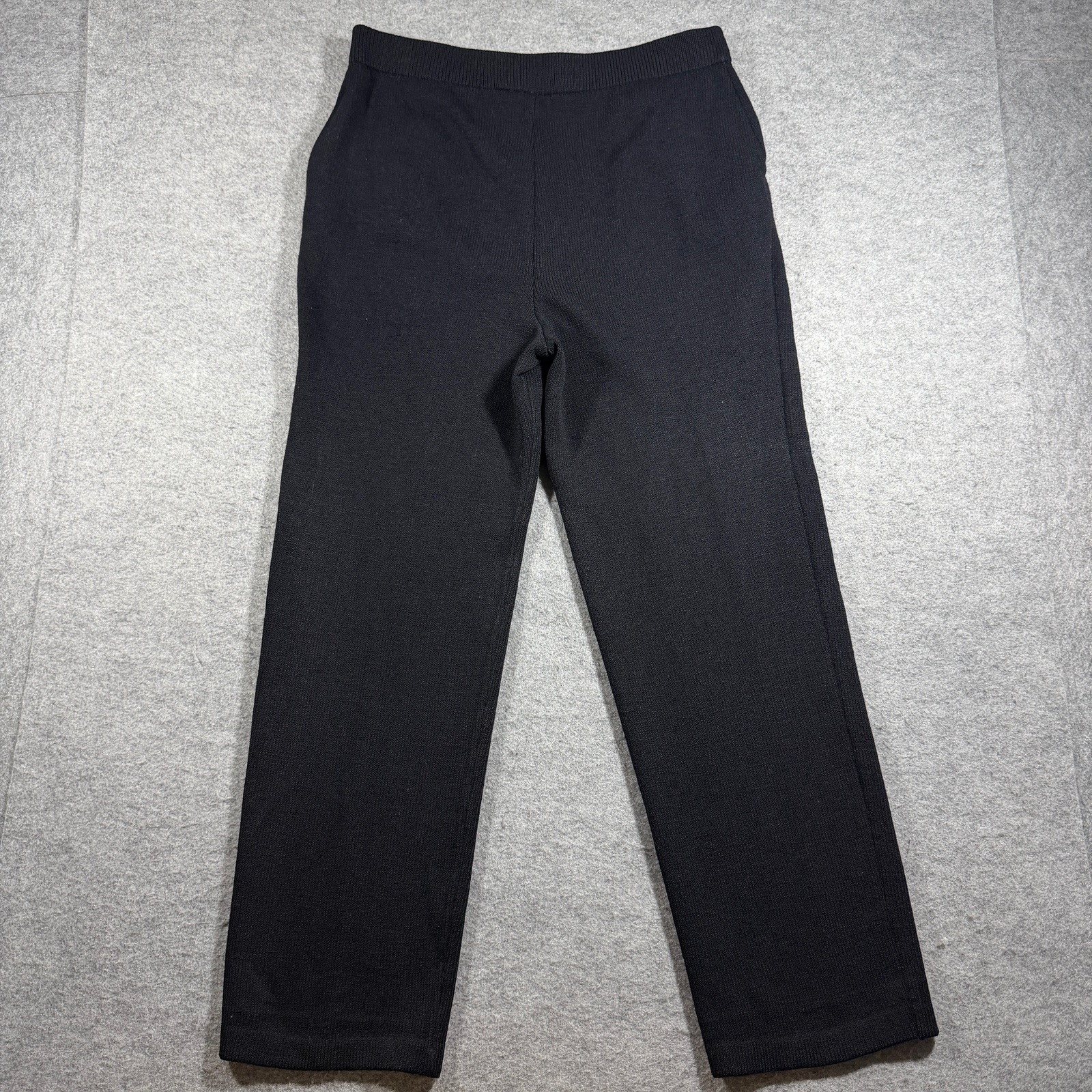 Vintage St. John Collection Pants Womens 4 Black Knit Elastic Waist Made in USA thumbnail 2