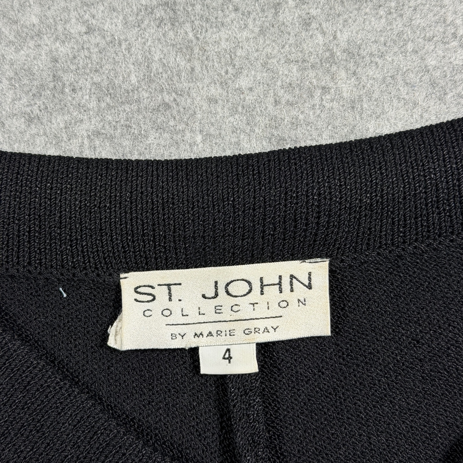 Vintage St. John Collection Pants Womens 4 Black Knit Elastic Waist Made in USA thumbnail 6