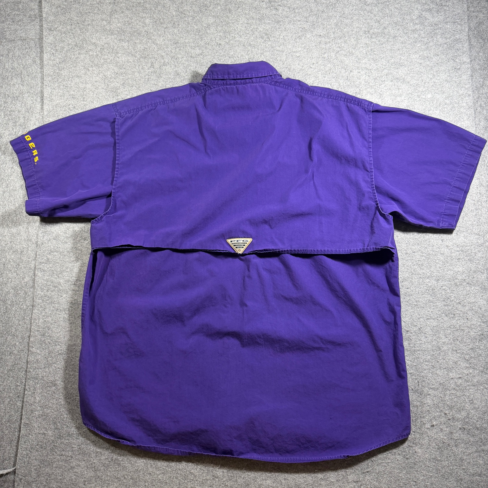 Columbia PFG LSU Tigers Fishing Shirt Mens L Purple Vented NCAA SEC Football thumbnail 2