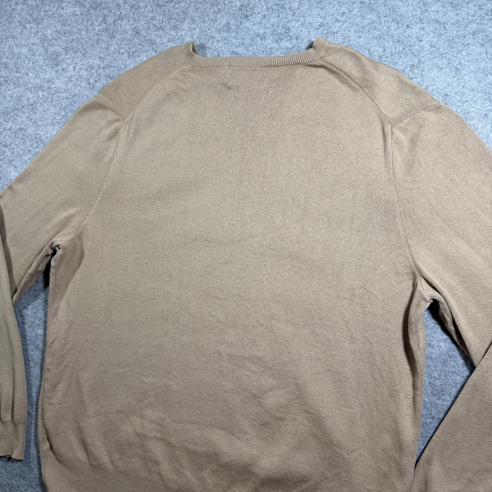 Vintage 90s Polo Ralph Lauren Pima Cotton Sweater Mens L Tan V-Neck Preppy Knit thumbnail 12