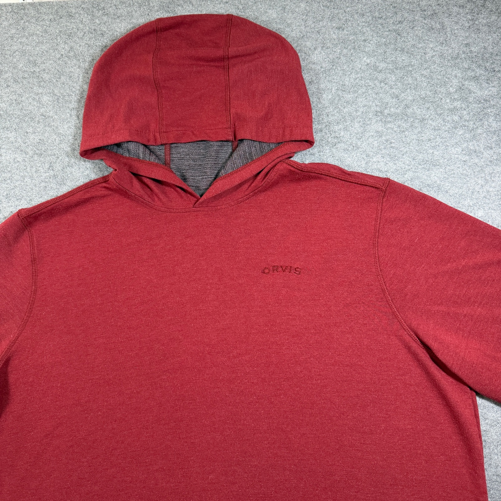 Orvis Hooded T Shirt Mens XXL Red Classic Relaxed Fit Embroidered Lightweight thumbnail 4
