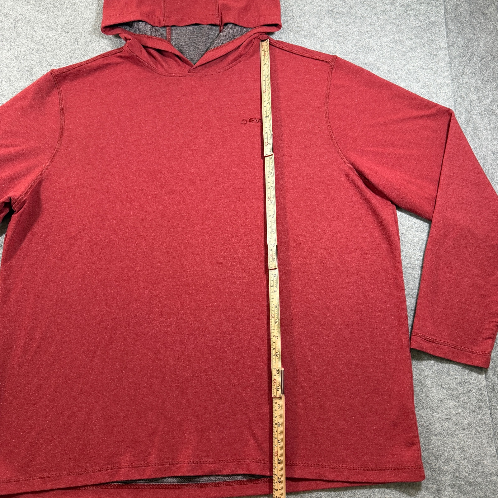 Orvis Hooded T Shirt Mens XXL Red Classic Relaxed Fit Embroidered Lightweight thumbnail 6