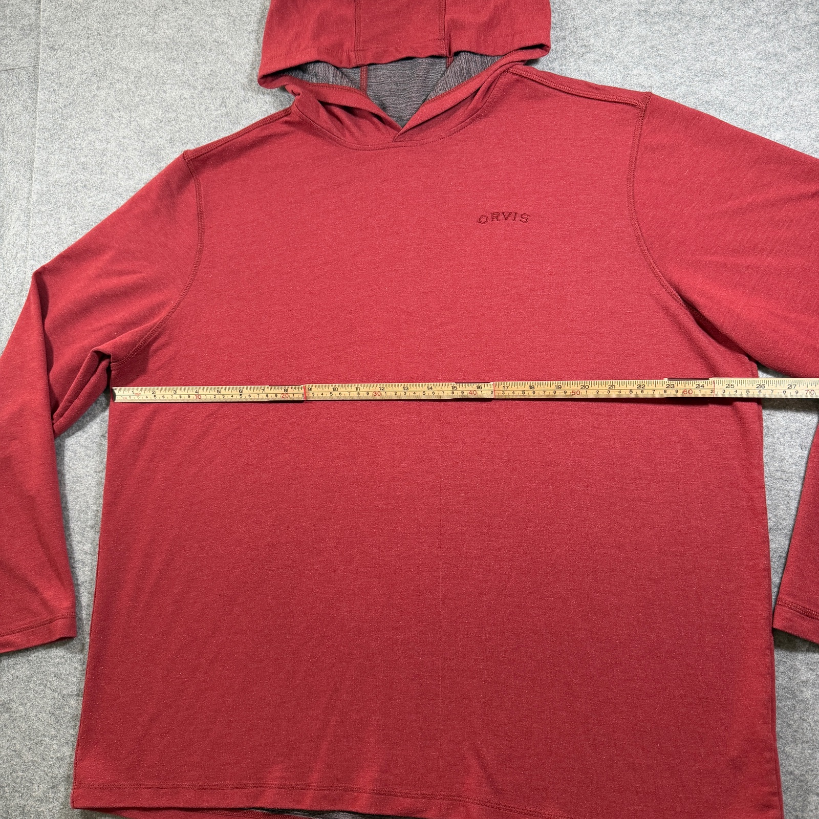 Orvis Hooded T Shirt Mens XXL Red Classic Relaxed Fit Embroidered Lightweight thumbnail 7