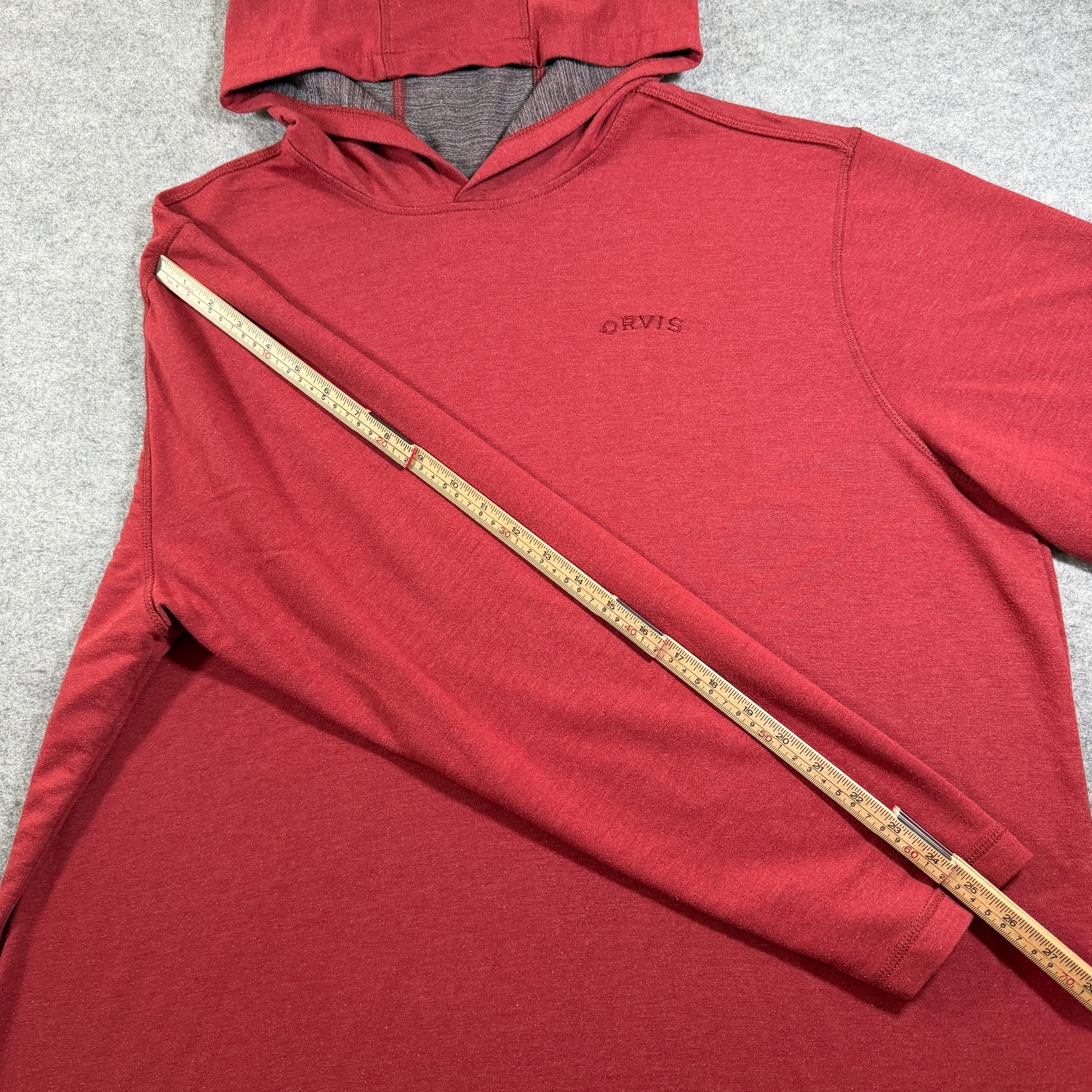 Orvis Hooded T Shirt Mens XXL Red Classic Relaxed Fit Embroidered Lightweight thumbnail 8