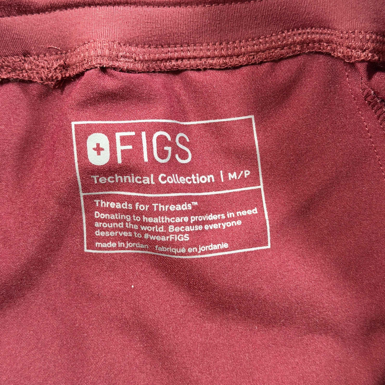 FIGS Zamora Jogger Scrub Pants Womens M Burgundy Zip Pocket Nursing Workwear thumbnail 5