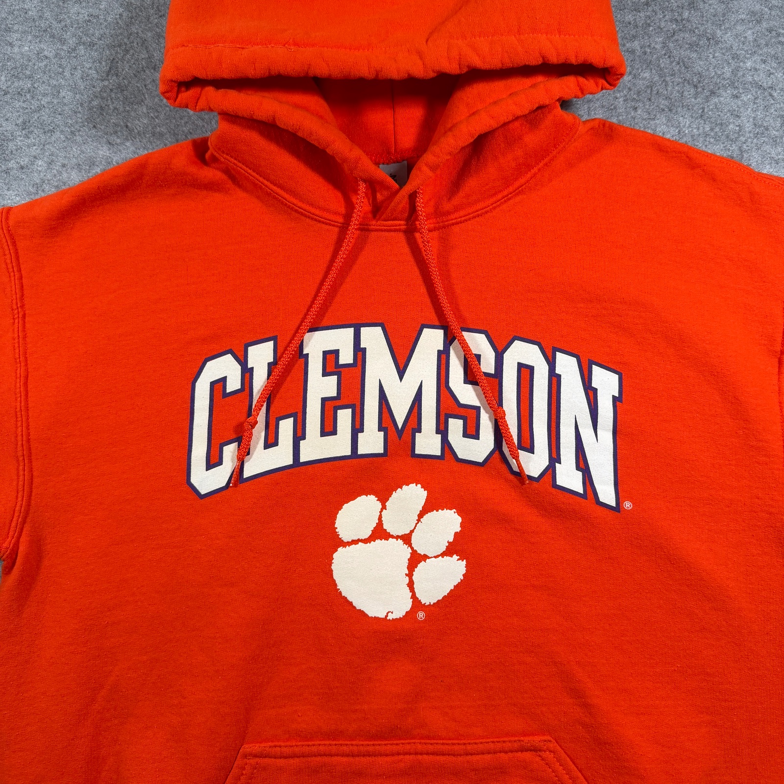 Clemson Tigers Hoodie Mens M Orange Fleece NCAA Football Pullover Drawstring ACC thumbnail 3