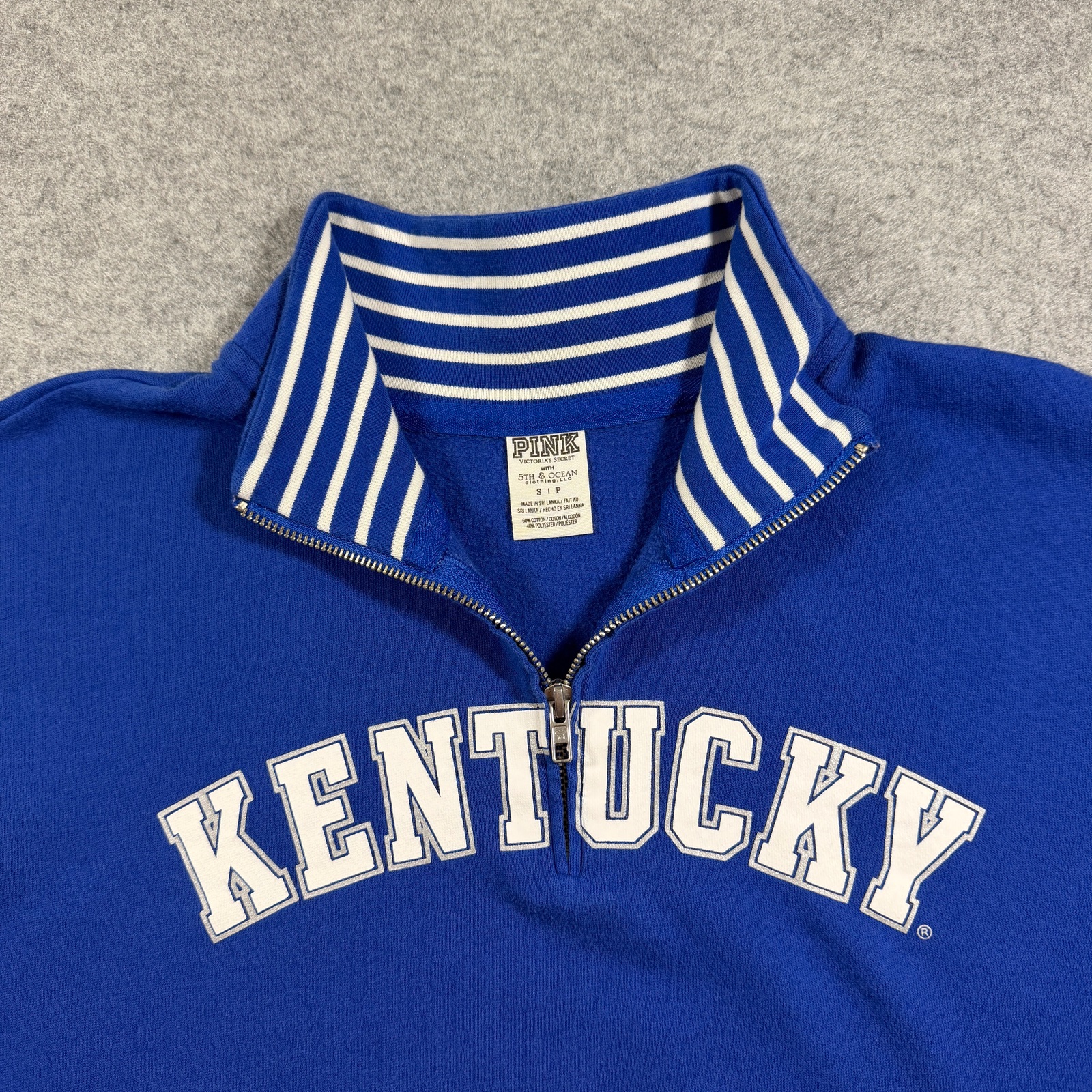 PINK Victoria's Secret Kentucky Wildcats 1/4 Zip Womens S Blue NCAA Pockets thumbnail 3