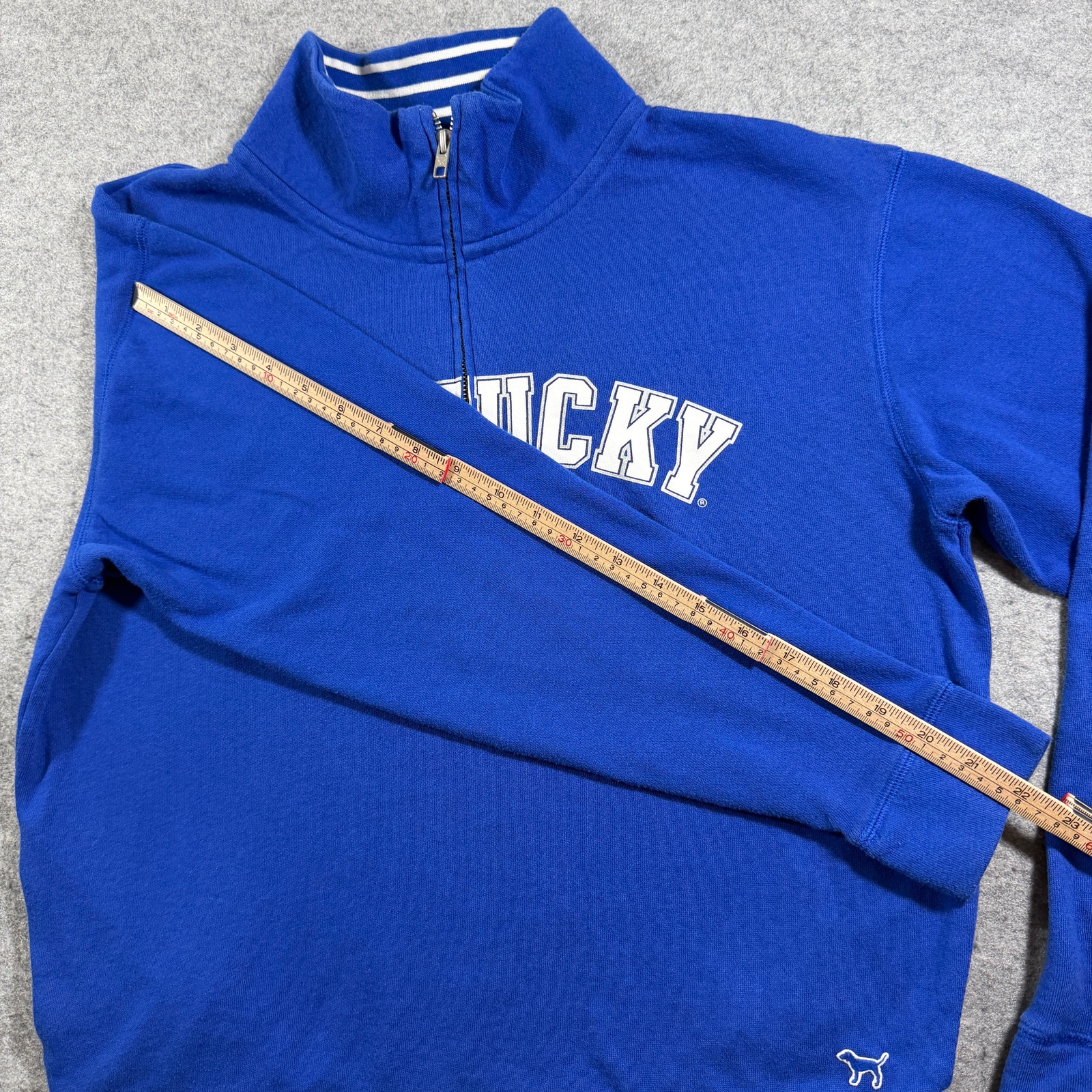 PINK Victoria's Secret Kentucky Wildcats 1/4 Zip Womens S Blue NCAA Pockets thumbnail 8