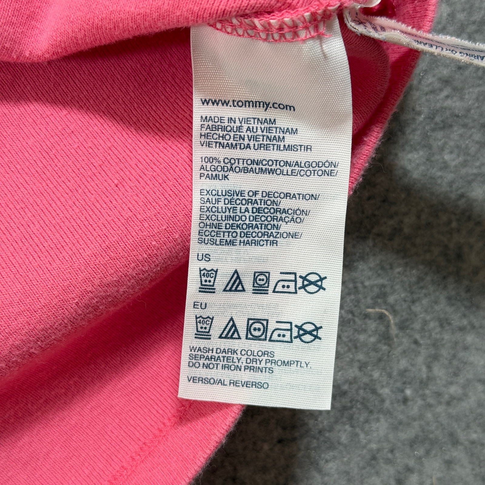 Tommy Hilfiger T Shirt Womens XXL Pink Embroidered Flag Logo Crew Neck Ribbed thumbnail 9