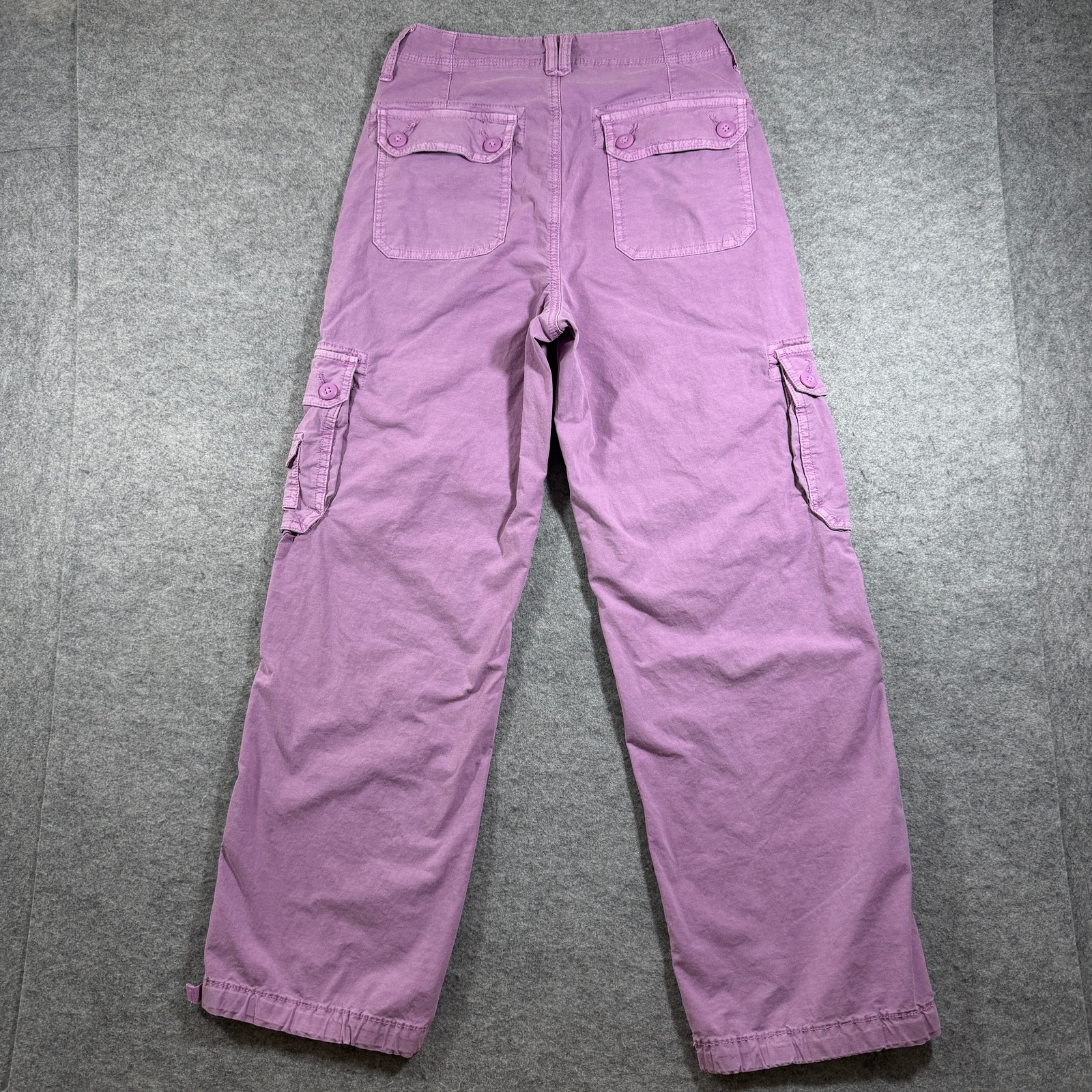 American Eagle Cargo Pants Womens 2 Short Pink Baggy Jogger Adjustable Ankle thumbnail 2
