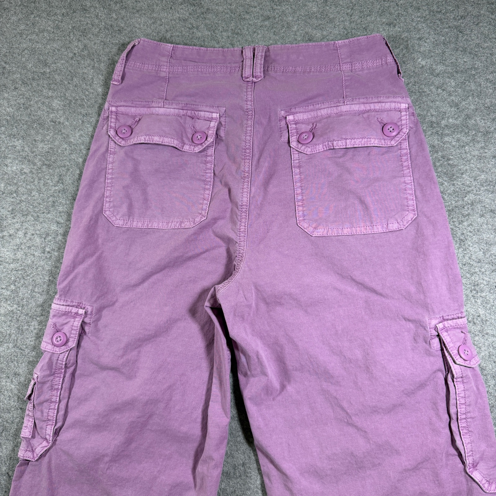 American Eagle Cargo Pants Womens 2 Short Pink Baggy Jogger Adjustable Ankle thumbnail 3