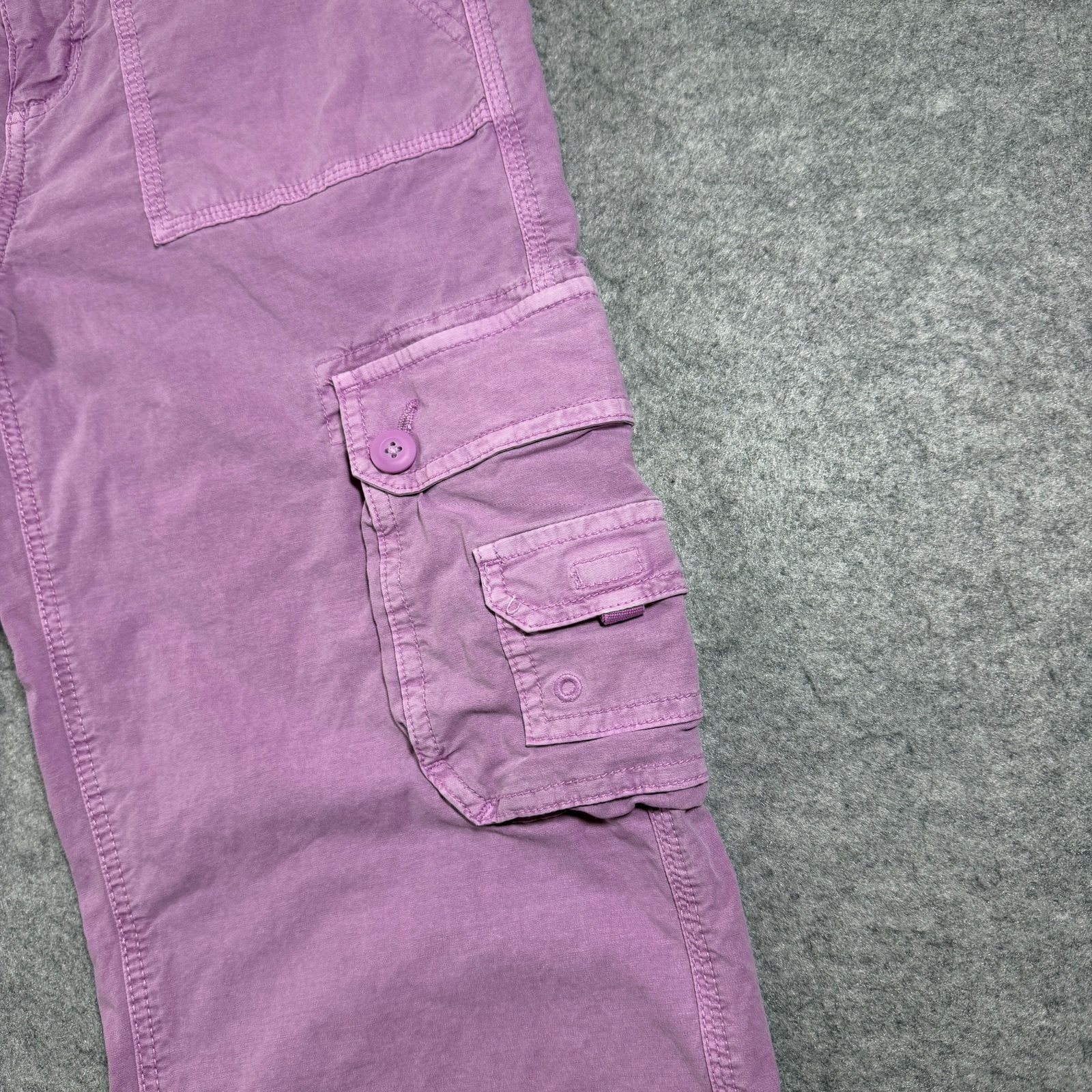 American Eagle Cargo Pants Womens 2 Short Pink Baggy Jogger Adjustable Ankle thumbnail 4