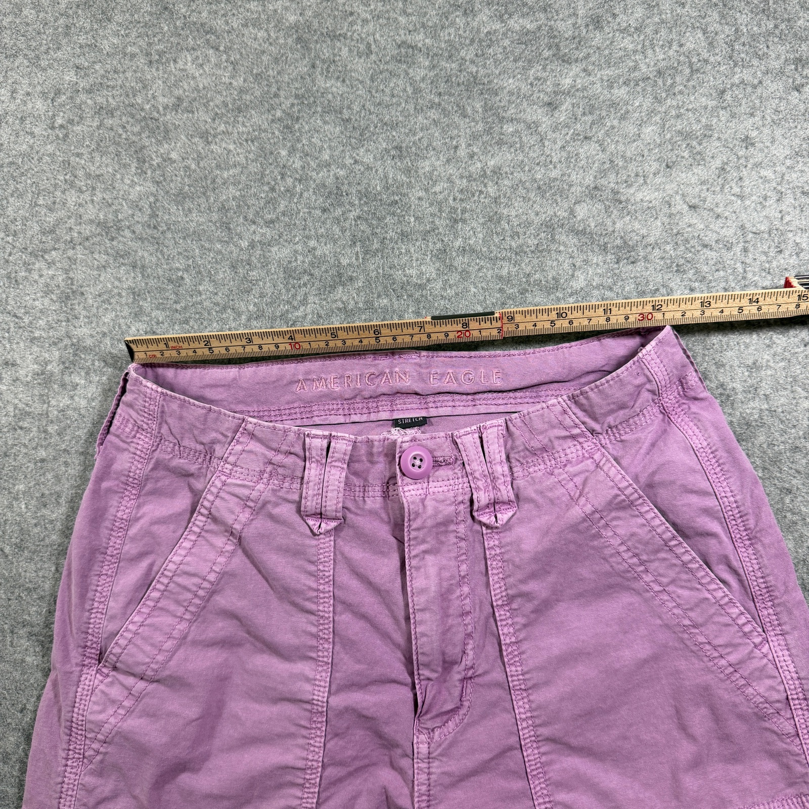 American Eagle Cargo Pants Womens 2 Short Pink Baggy Jogger Adjustable Ankle thumbnail 7