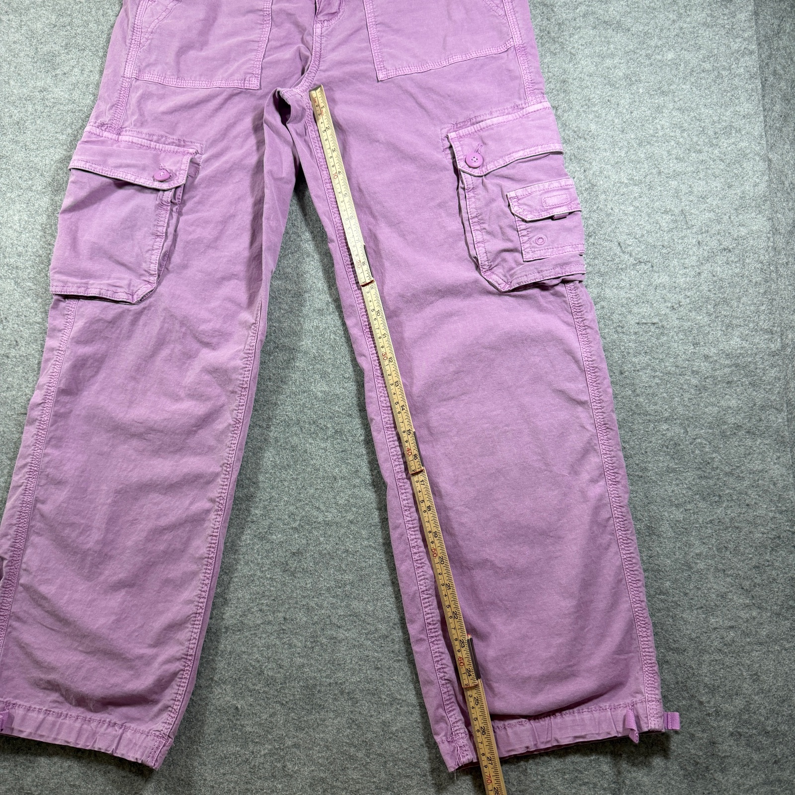 American Eagle Cargo Pants Womens 2 Short Pink Baggy Jogger Adjustable Ankle thumbnail 8