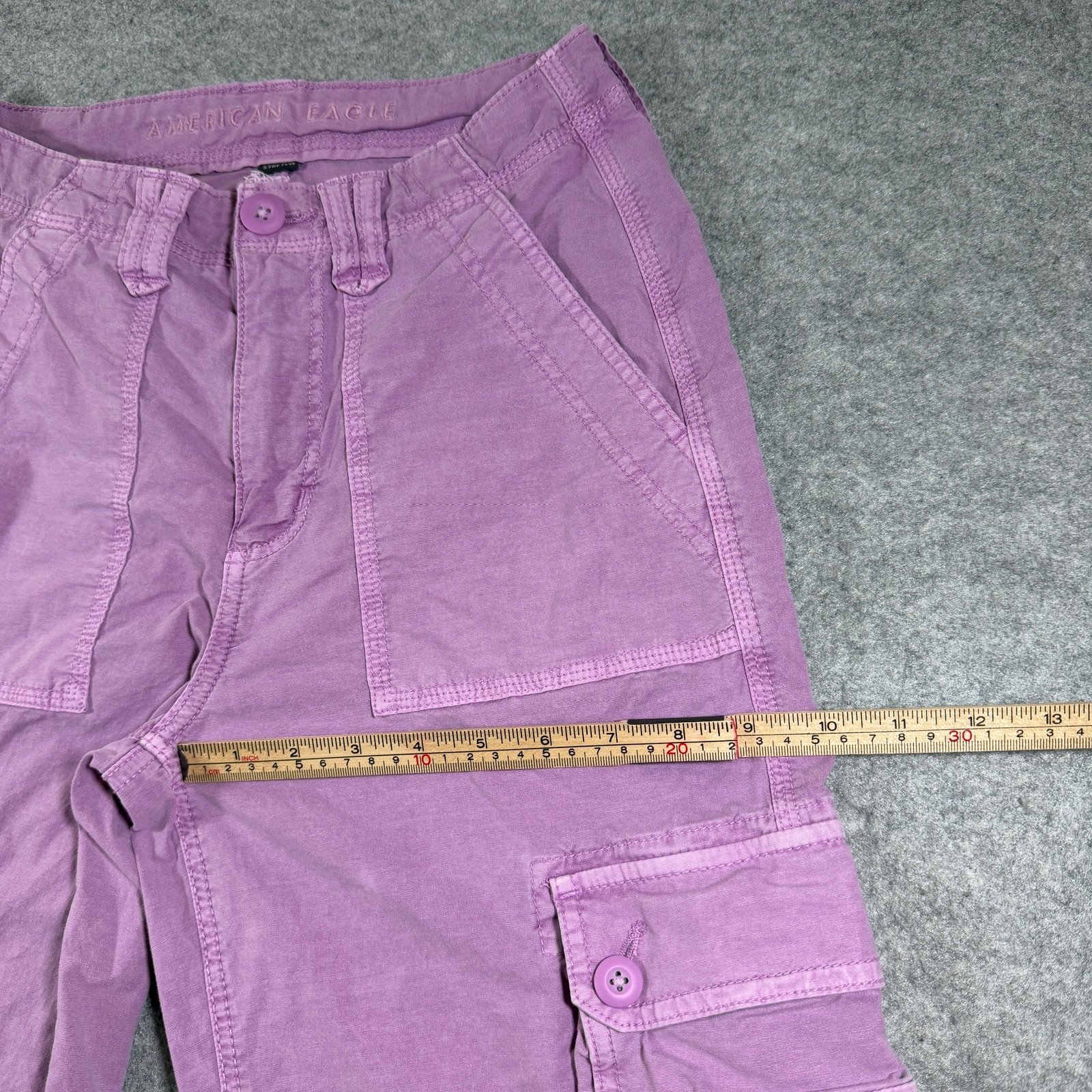 American Eagle Cargo Pants Womens 2 Short Pink Baggy Jogger Adjustable Ankle thumbnail 9